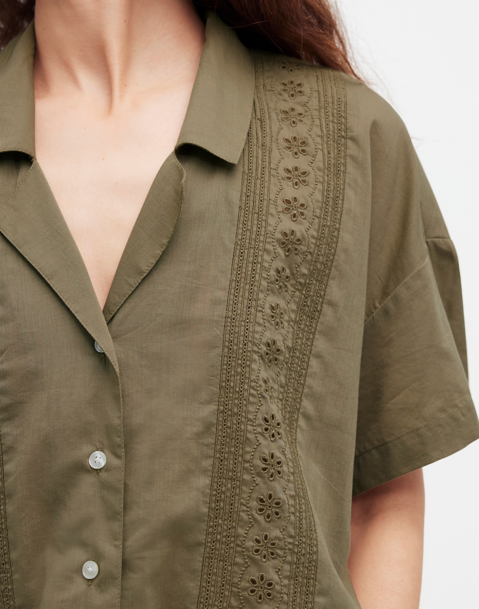 Embroidered Button-Front Cover-Up Shirt | Madewell