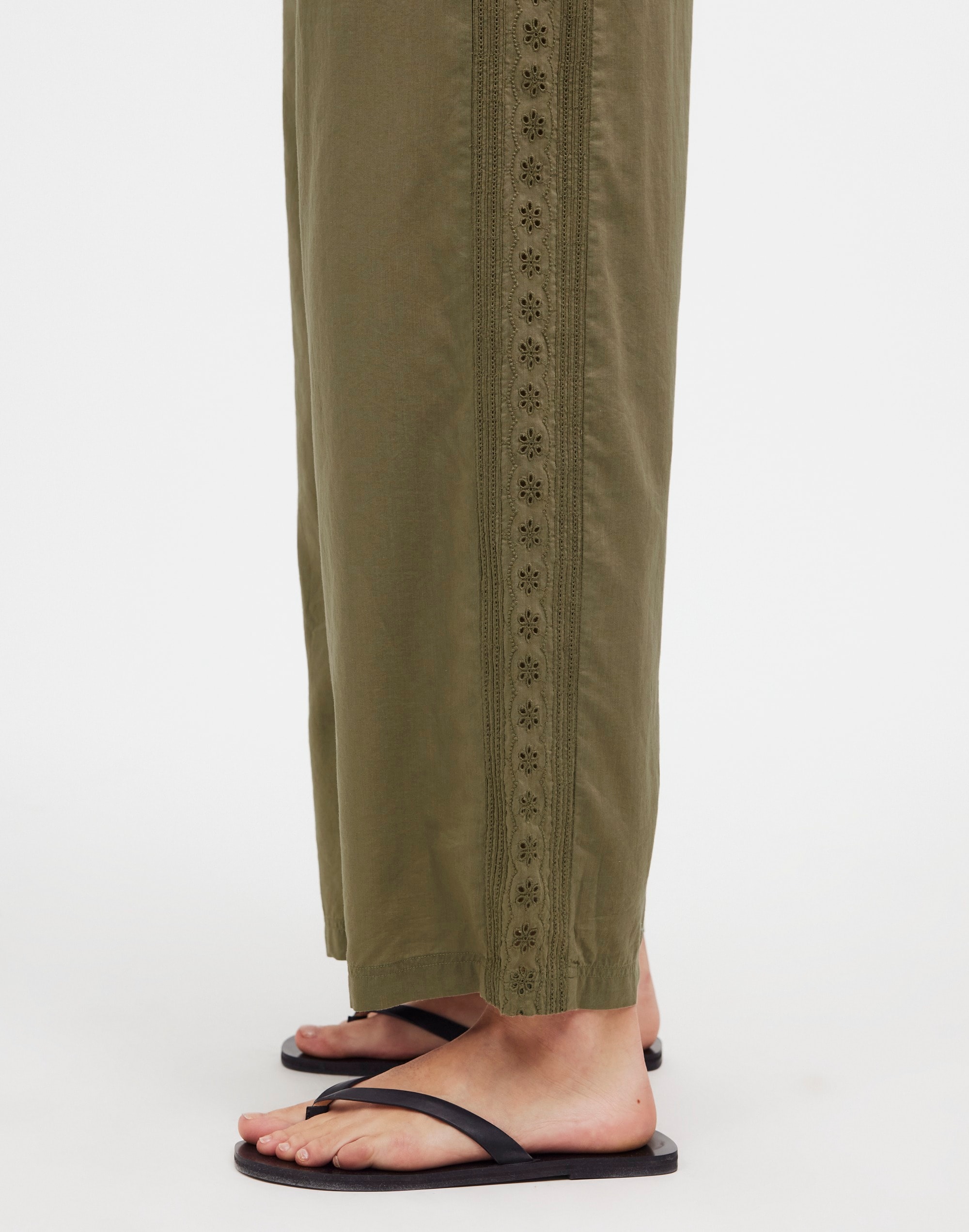 Embroidered Wide-Leg Cover-Up Pants