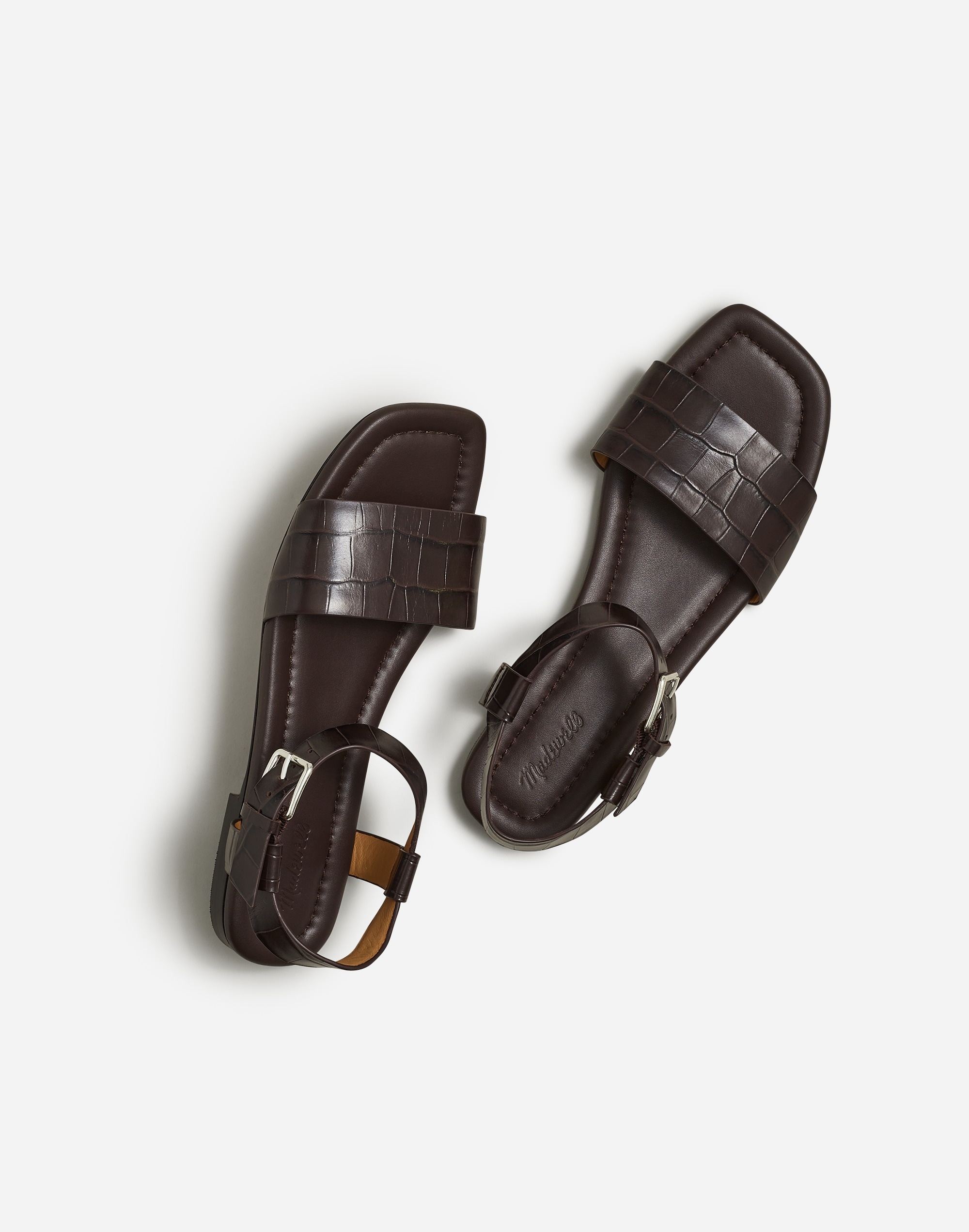 The Karla Ankle-Strap Sandal Croc Stamped Leather