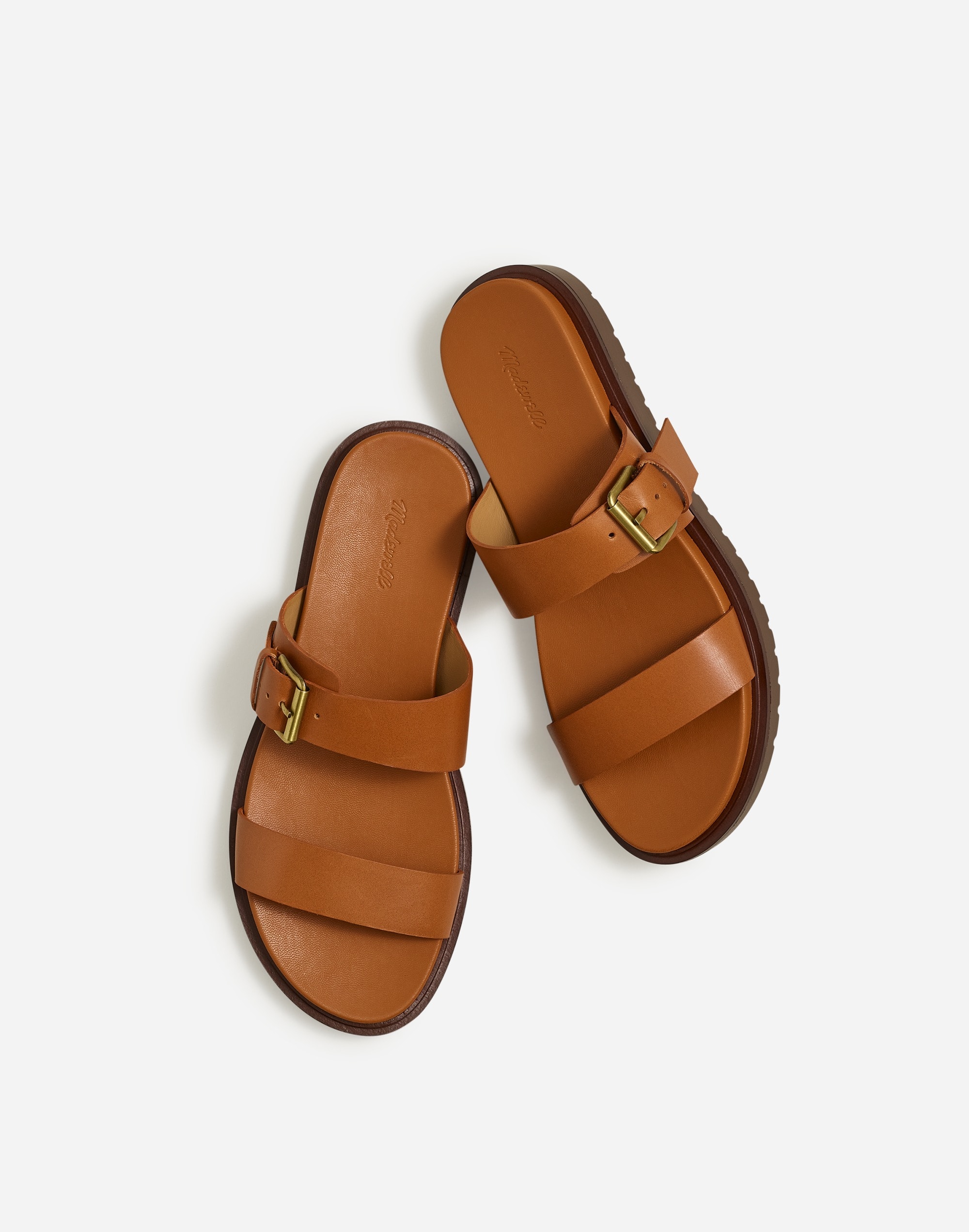 The Dee Double-Strap Slide Sandal Leather