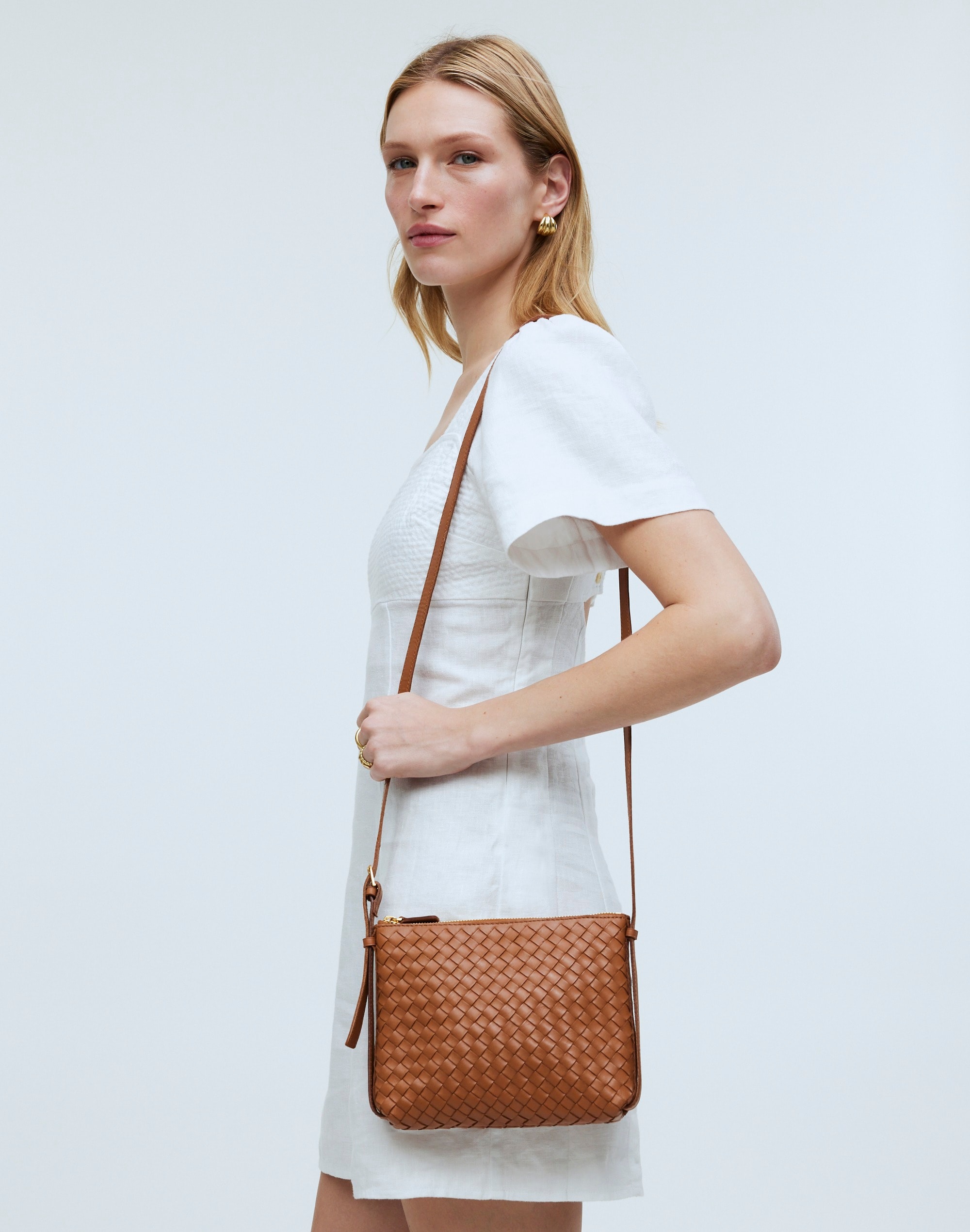 Crossbody Bag in Handwoven Leather