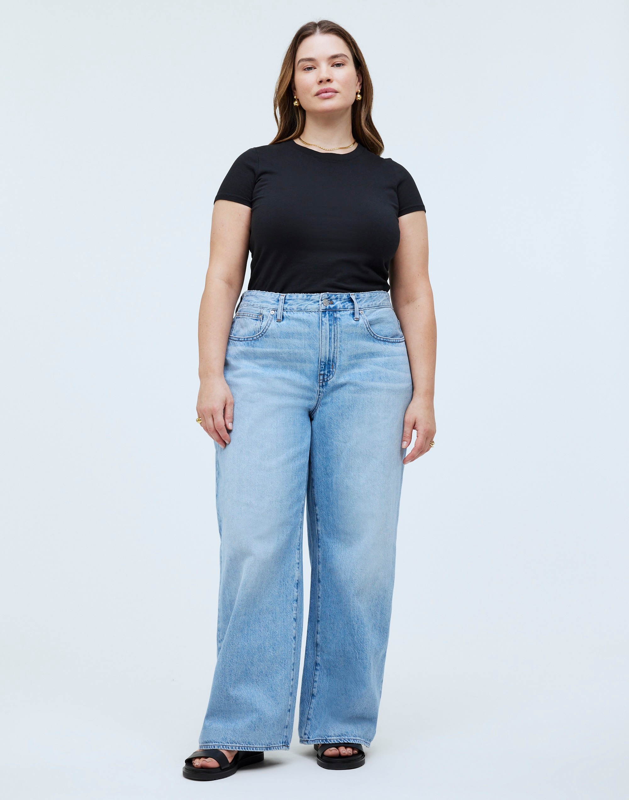 Plus Superwide-Leg Jeans in Ahern Wash: Airy Denim Edition