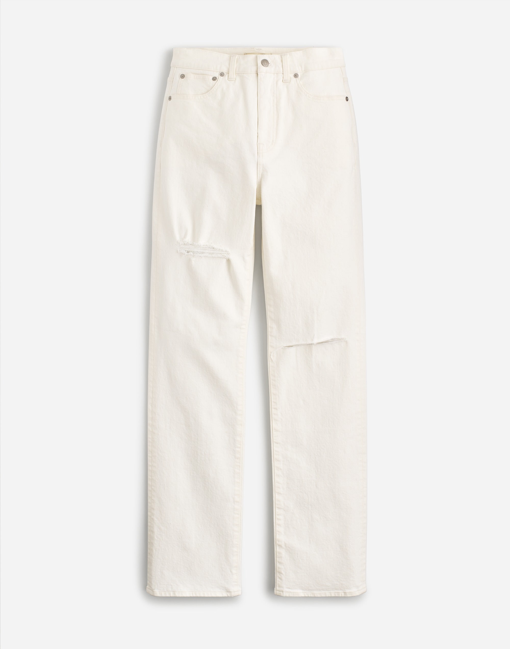 The Plus '90s Straight Jean Tile White: Ripped Edition