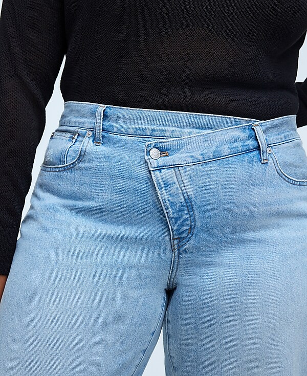 Plus Low-Slung Straight Jeans in Sevilla Wash: Cross-Tab Edition