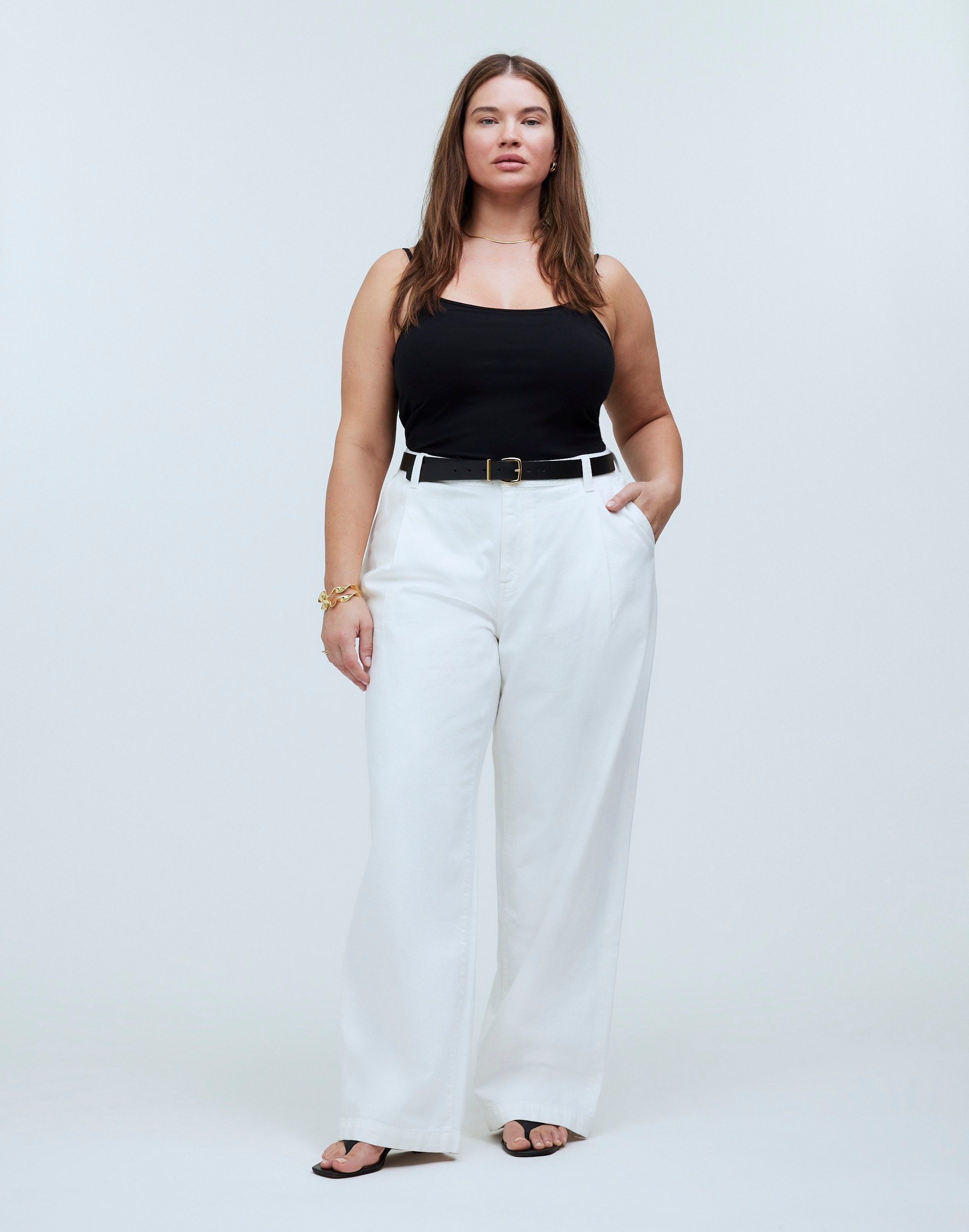 The Plus Harlow Wide-Leg Jean Tile White: Airy Denim Edition