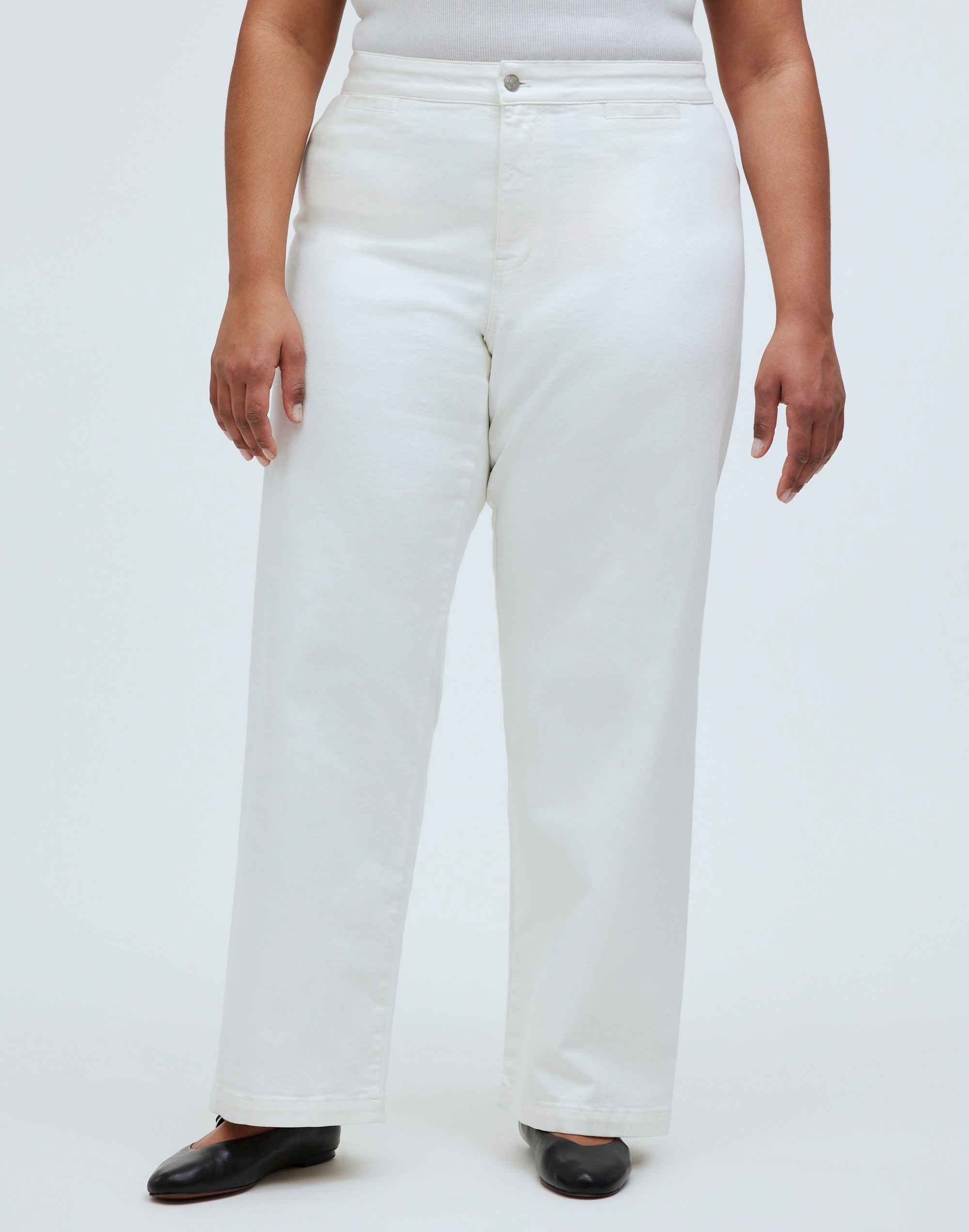 The Plus Curvy Perfect Vintage Wide-Leg Crop Jean Tile White | Madewell