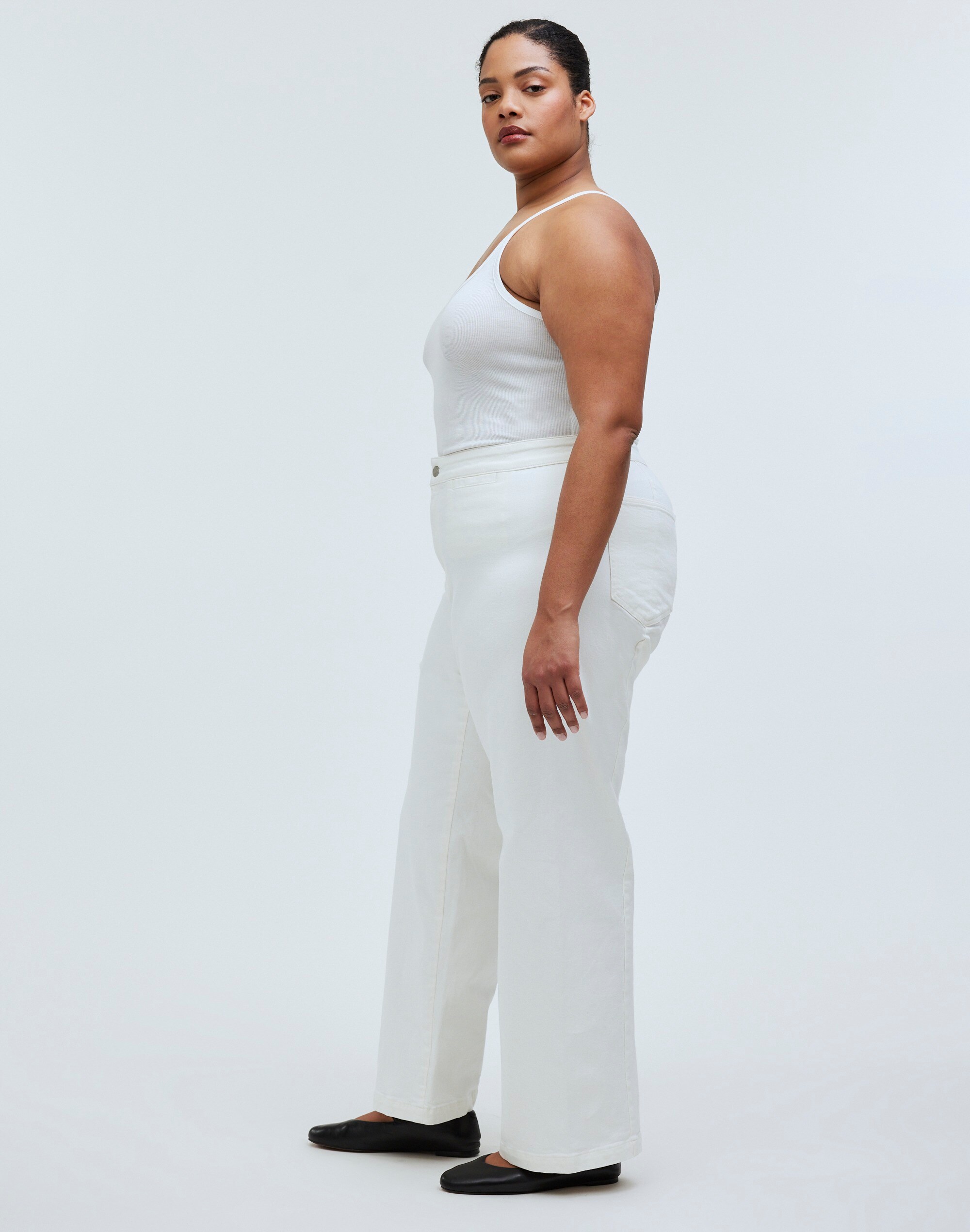 The Plus Curvy Emmett Wide-Leg Jean Tile White: Welt Pocket Edition | Madewell