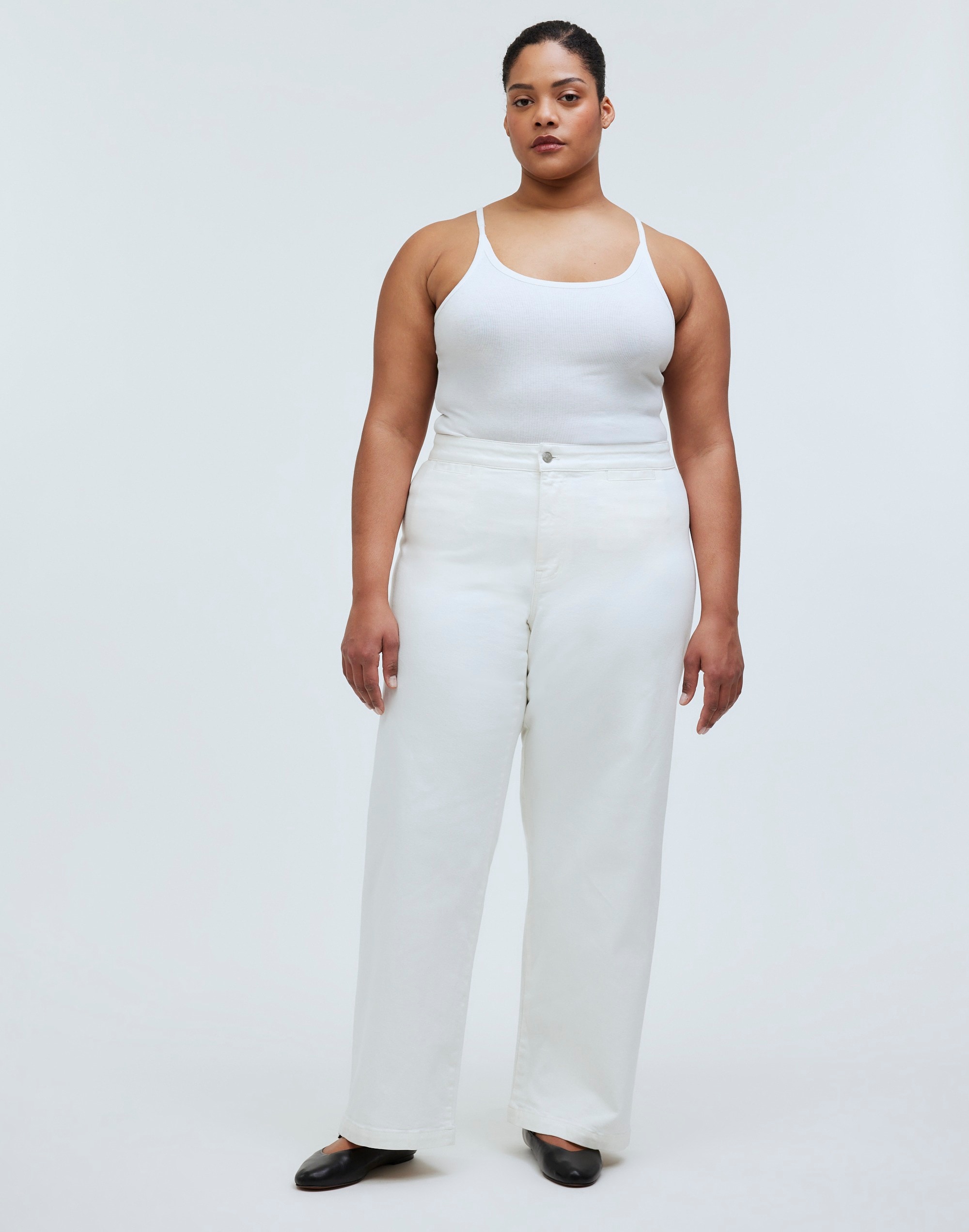 The Plus Curvy Perfect Vintage Wide-Leg Crop Jean Tile White | Madewell