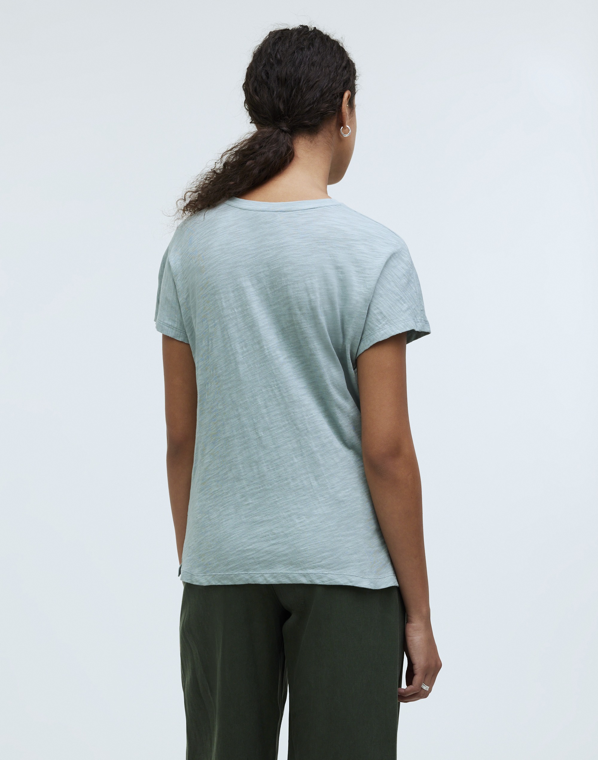 Dolman-Sleeve Crewneck Tee in Slub