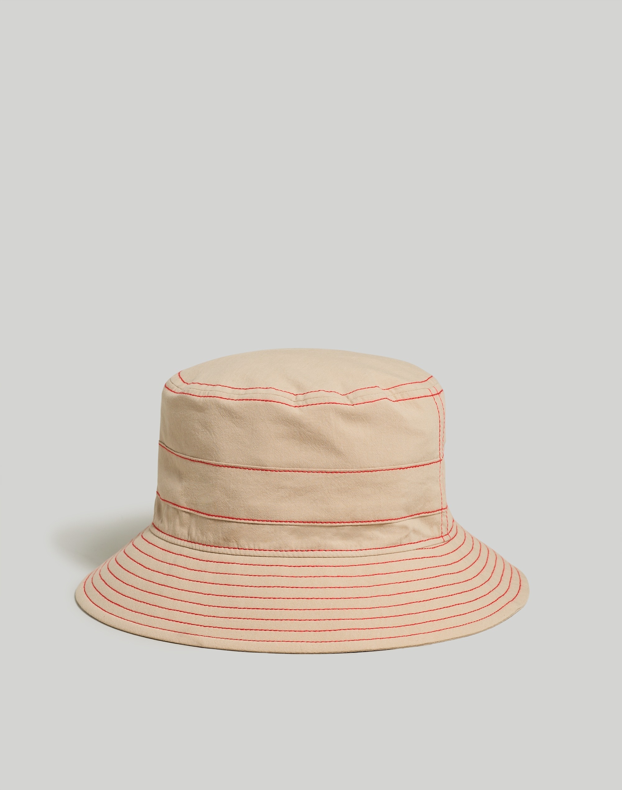 Contrast-Stitch Bucket Hat