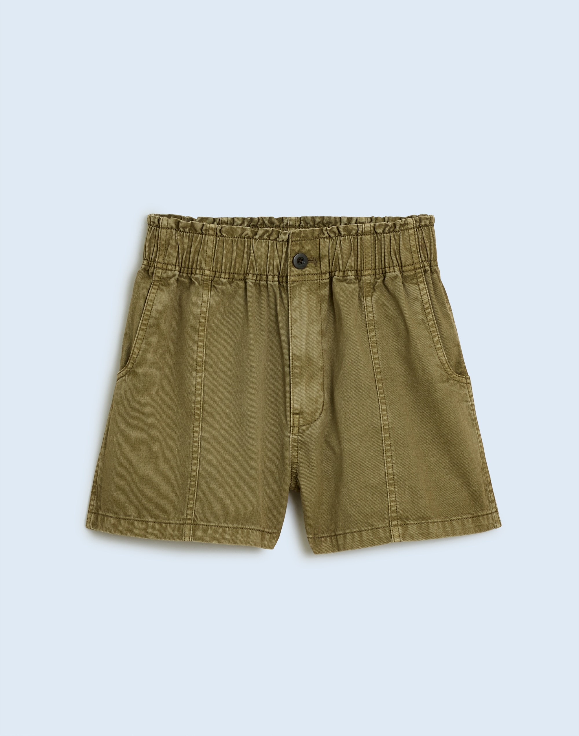 Plus Pull-On Paperbag Shorts: Garment-Dyed Edition