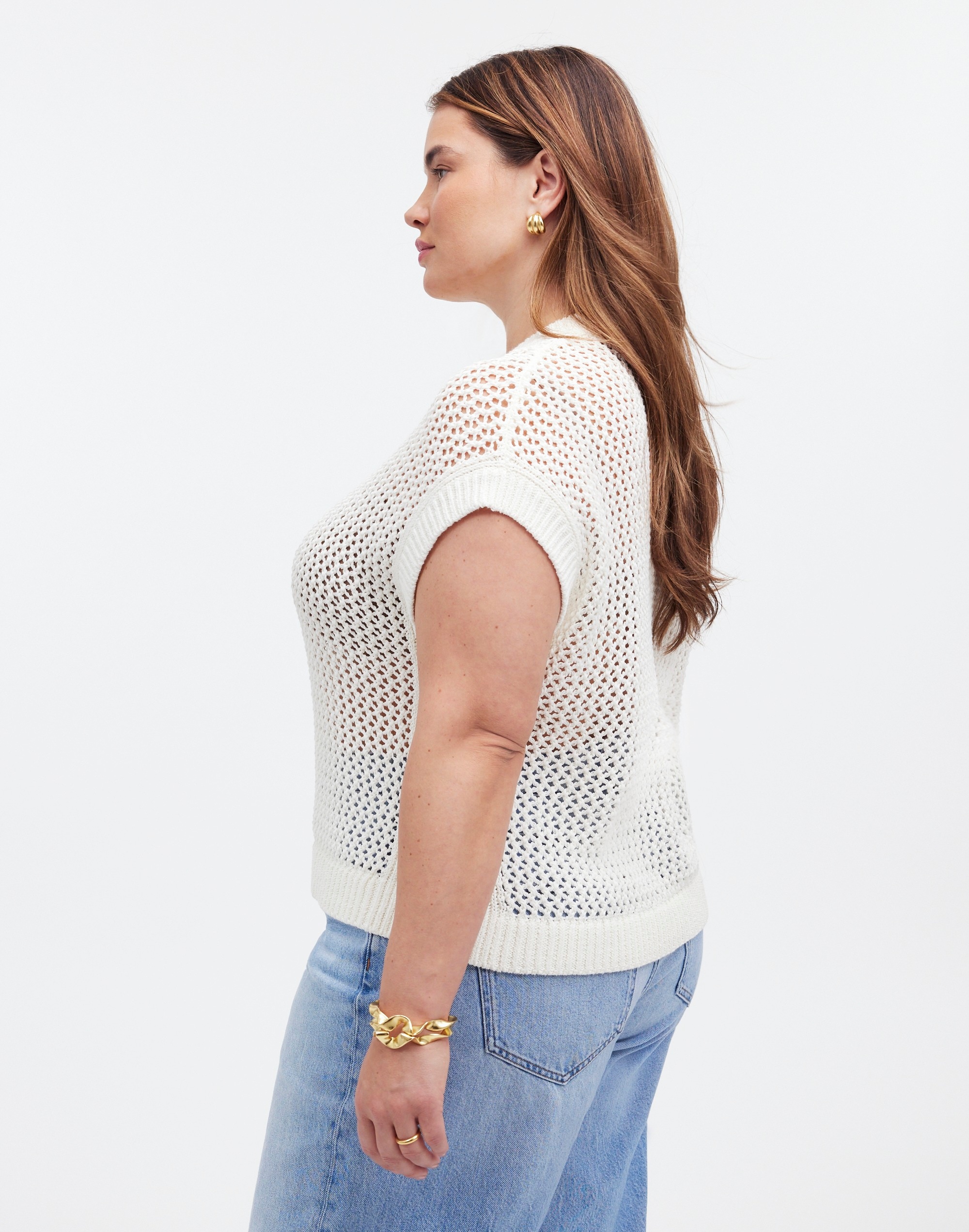 Plus Open-Stitch Sweater Tee