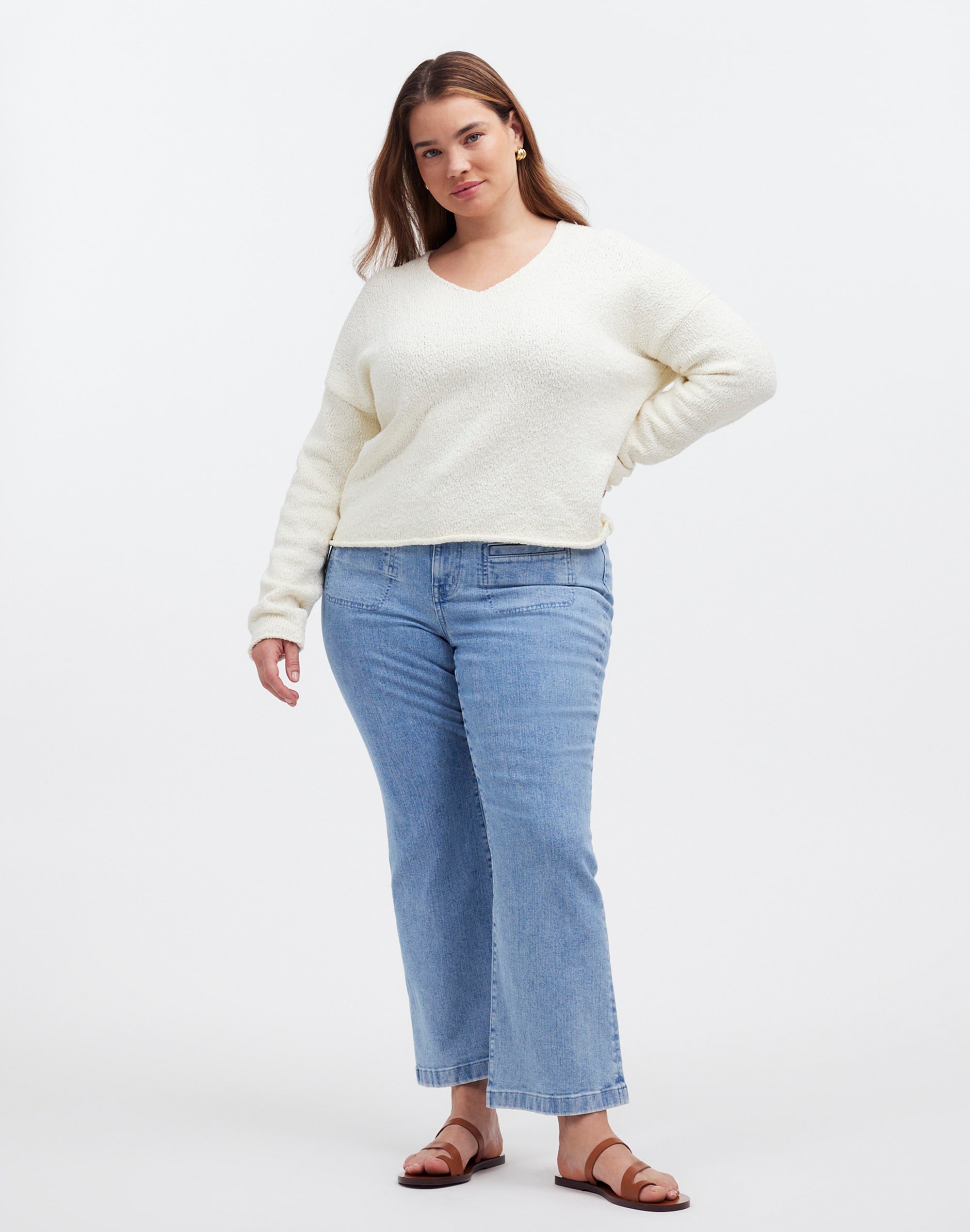 Plus Deep-V Boxy Sweater