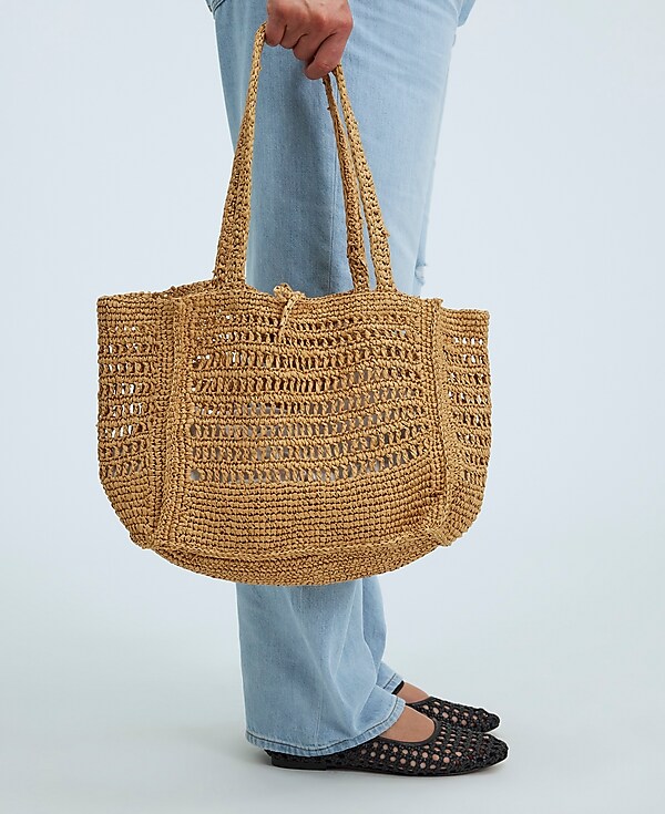 The Open-Crochet Straw Packable Tote