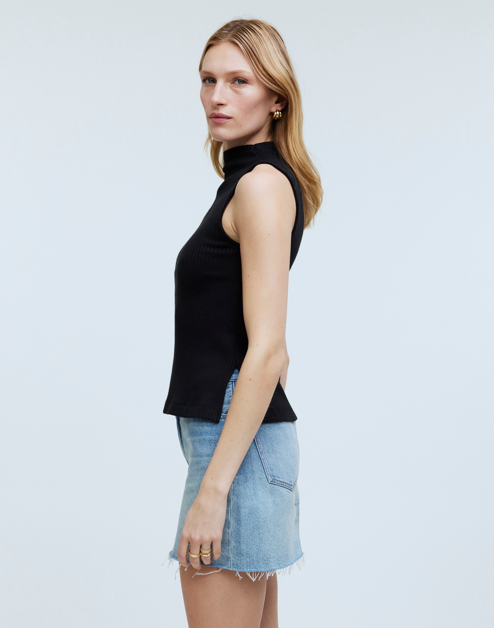 Side-Slit Mockneck Tank | Madewell