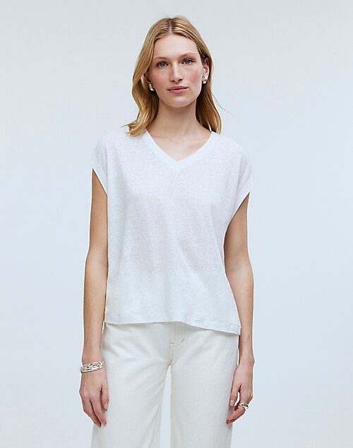 Perfect V-Neck Tee in White
