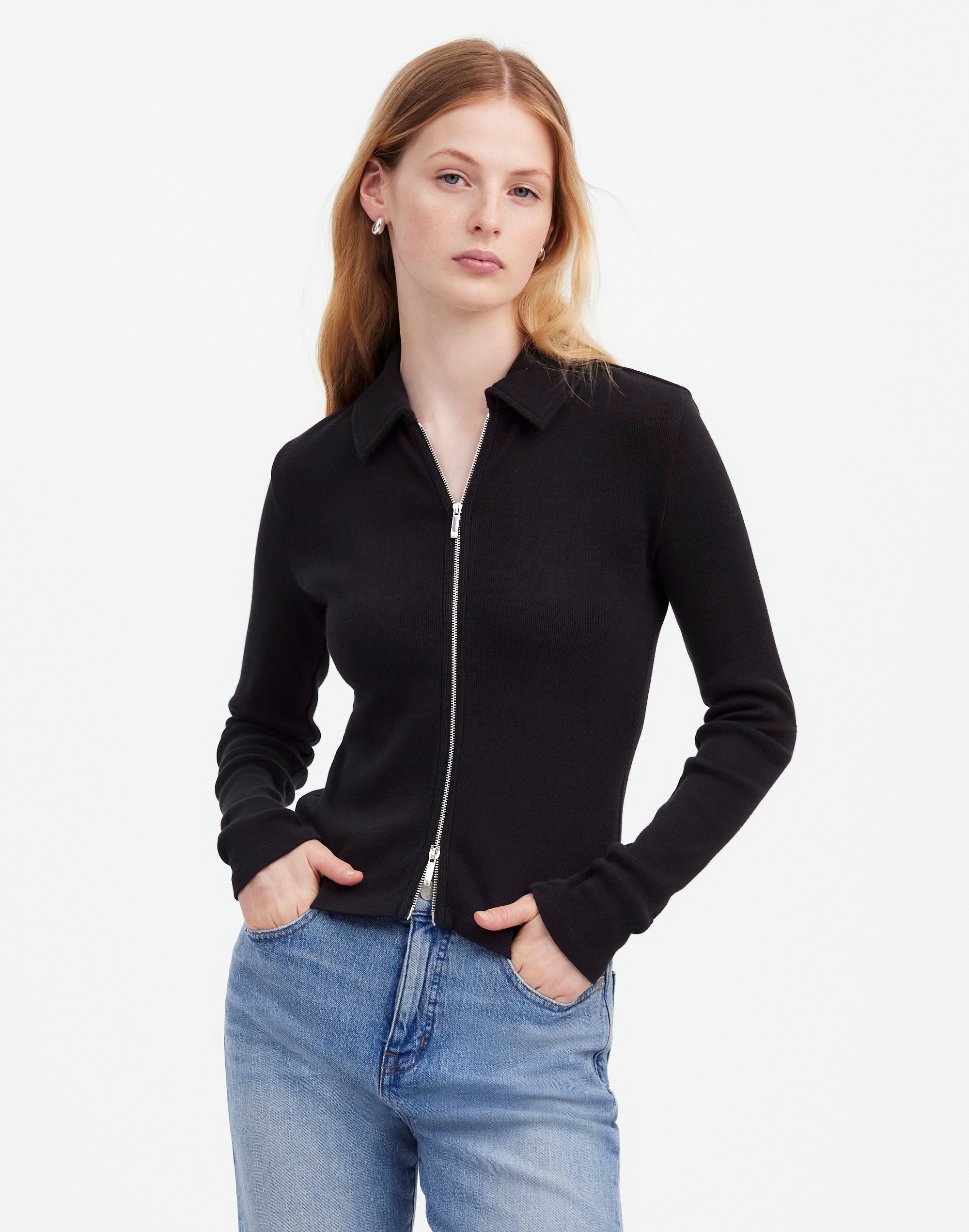 Ribbed Zip-Front Tee | Madewell