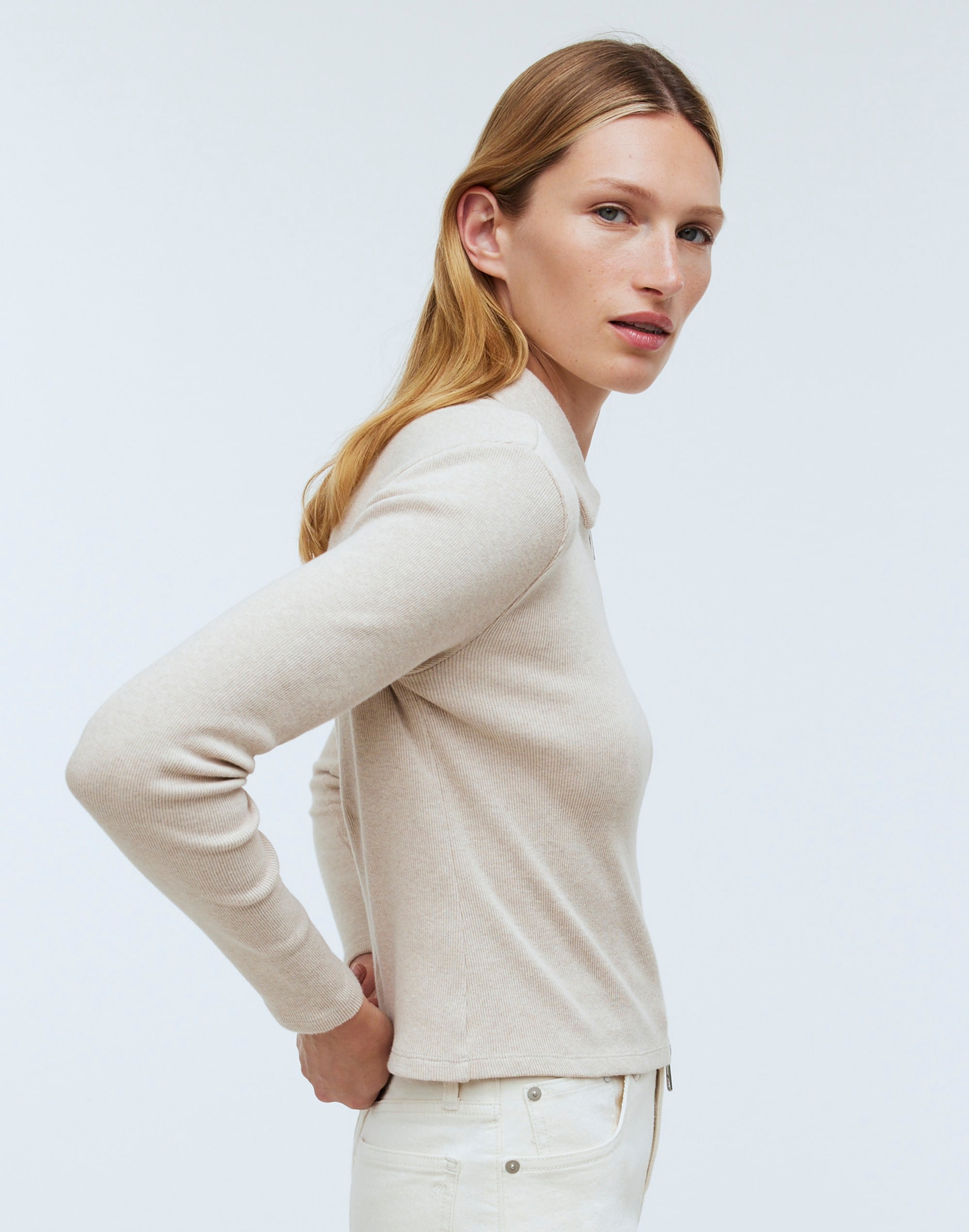 Ribbed Zip-Front Tee | Madewell