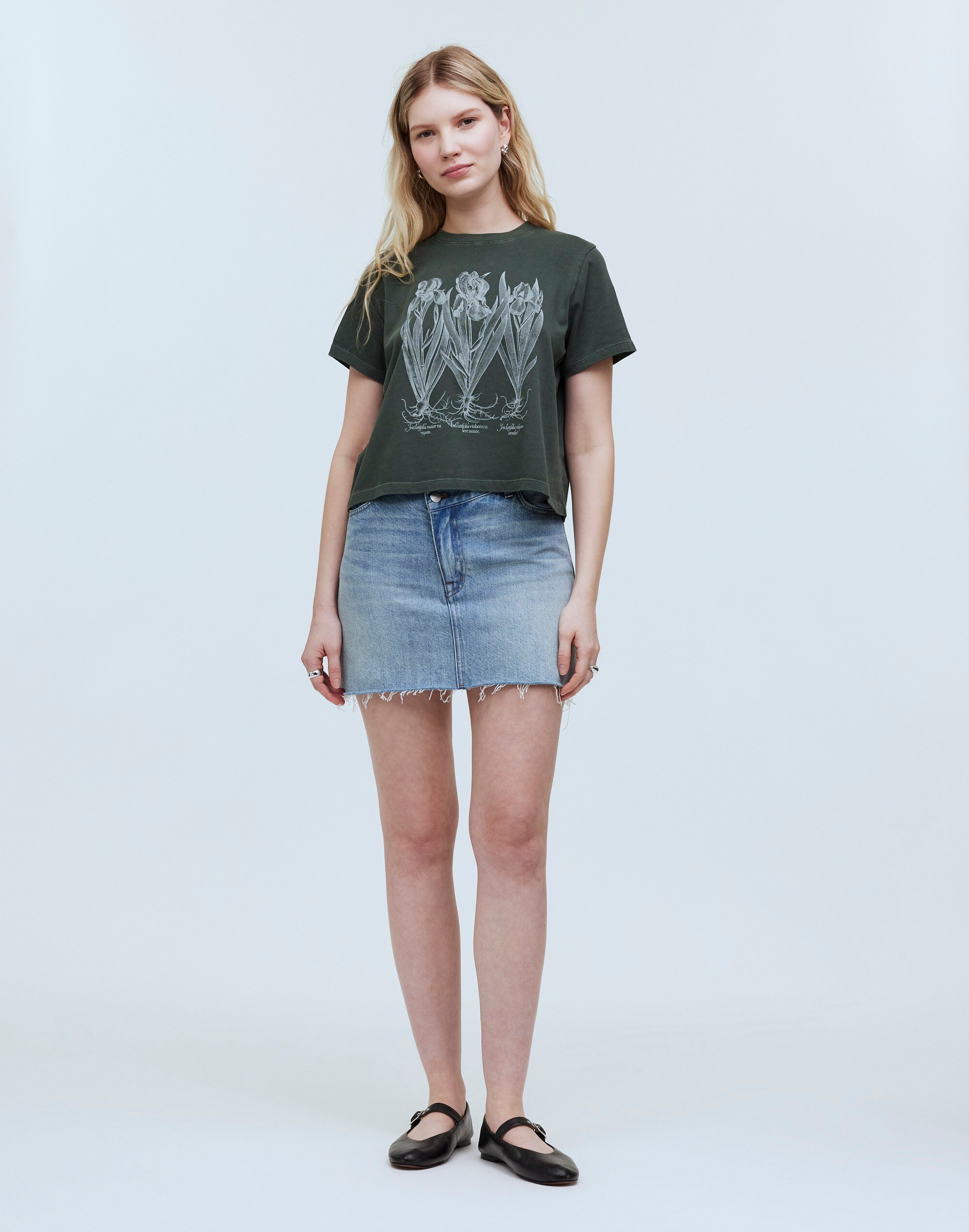 Madewell x NYBG Graphic Softfade Cotton Boxy-Crop Tee