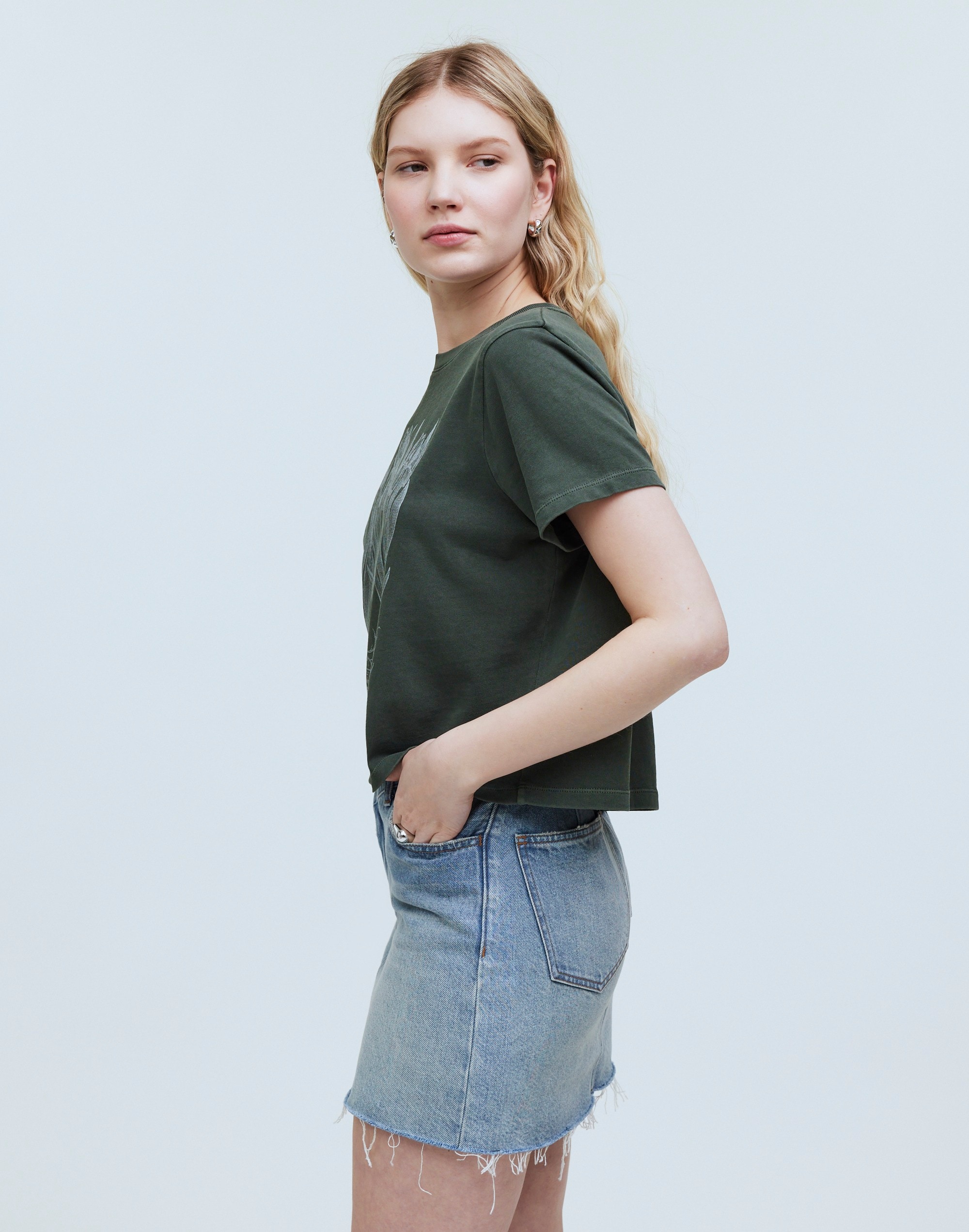 Madewell x NYBG Graphic Softfade Cotton Boxy-Crop Tee