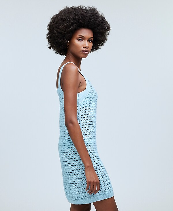 Crochet Cutaway Cover-Up Midi Dress