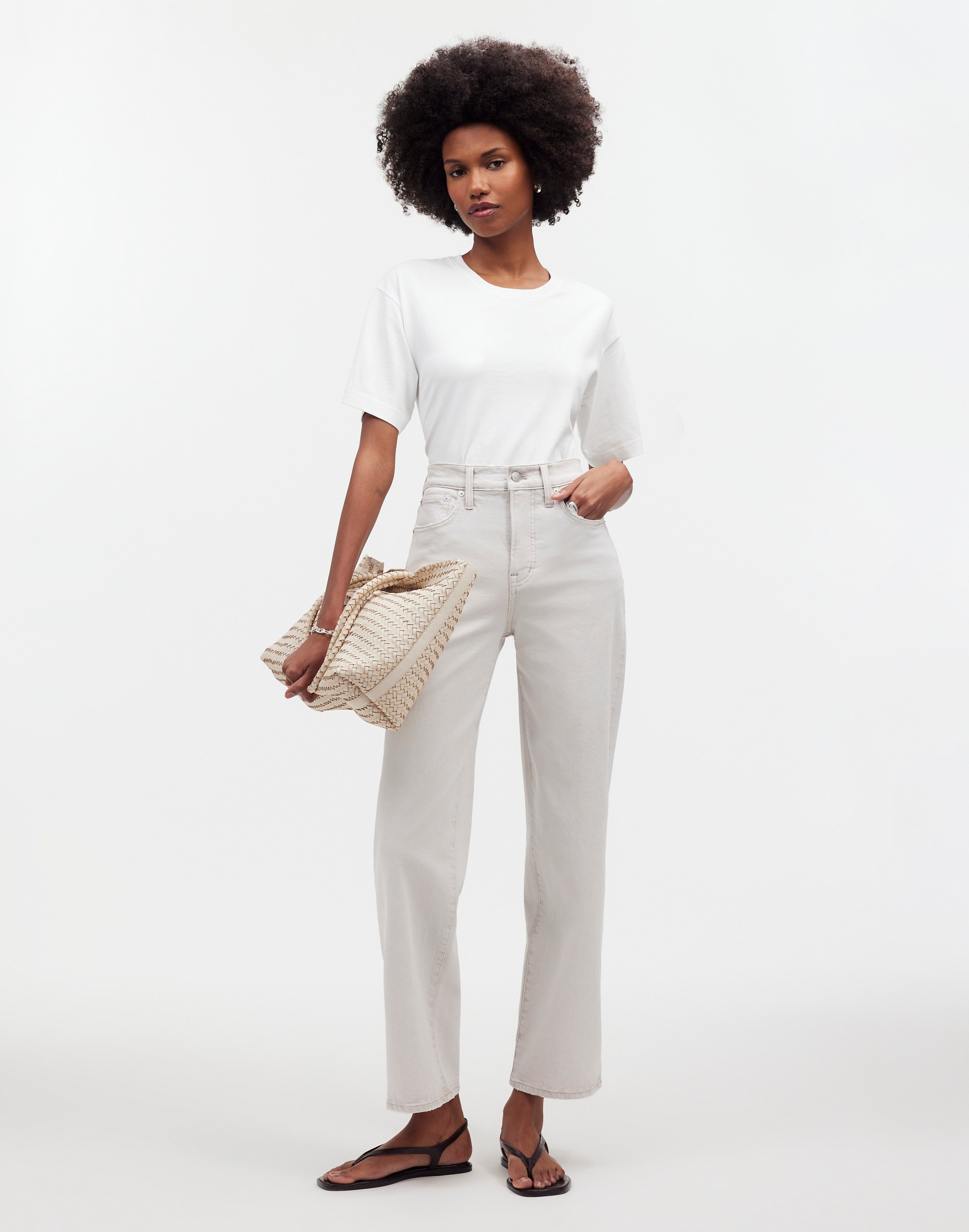 Mw The Perfect Vintage Wide-leg Crop Jean In Neutral