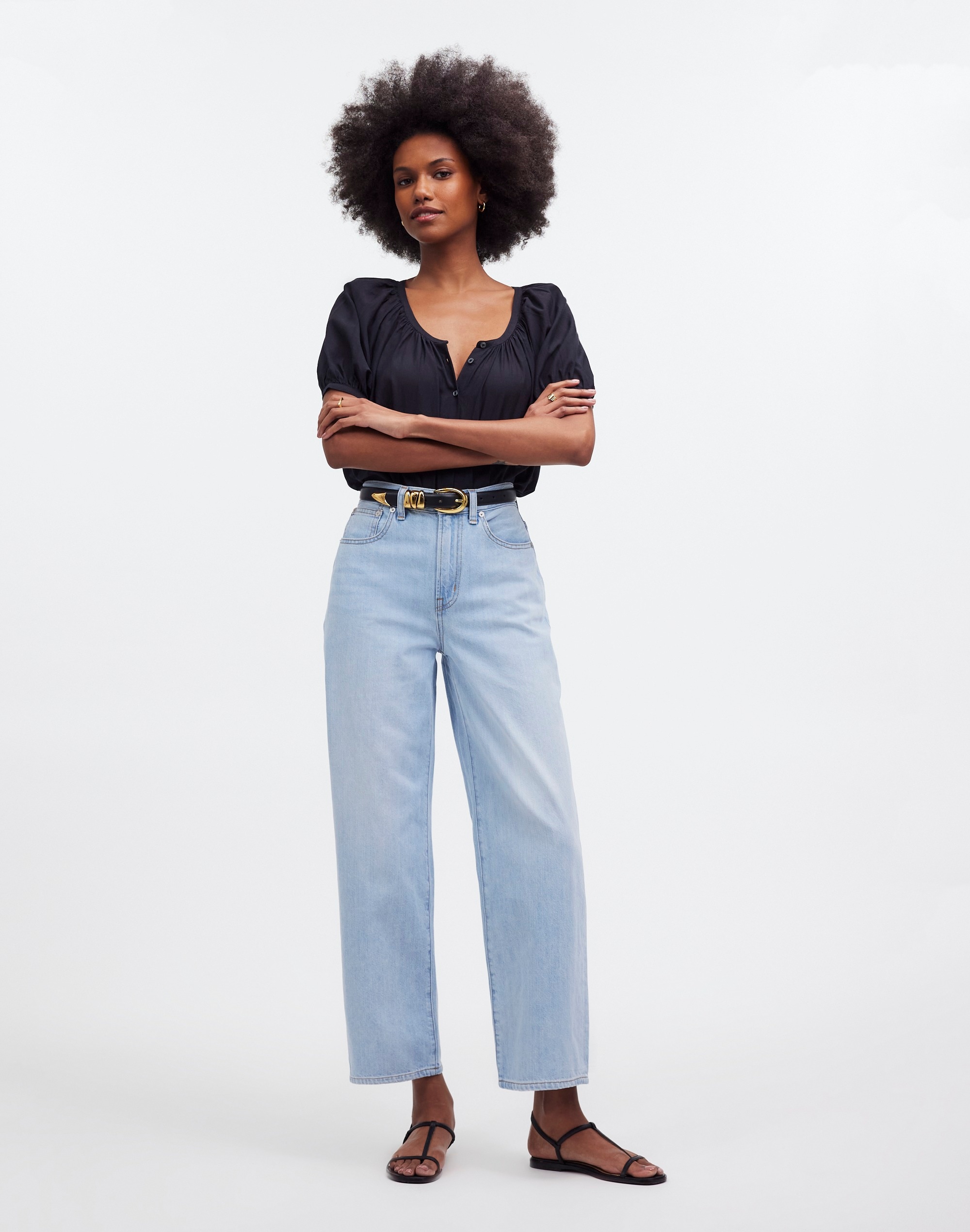 Mw The Perfect Summer Wide-leg Crop Jean In Fitzgerald Wash