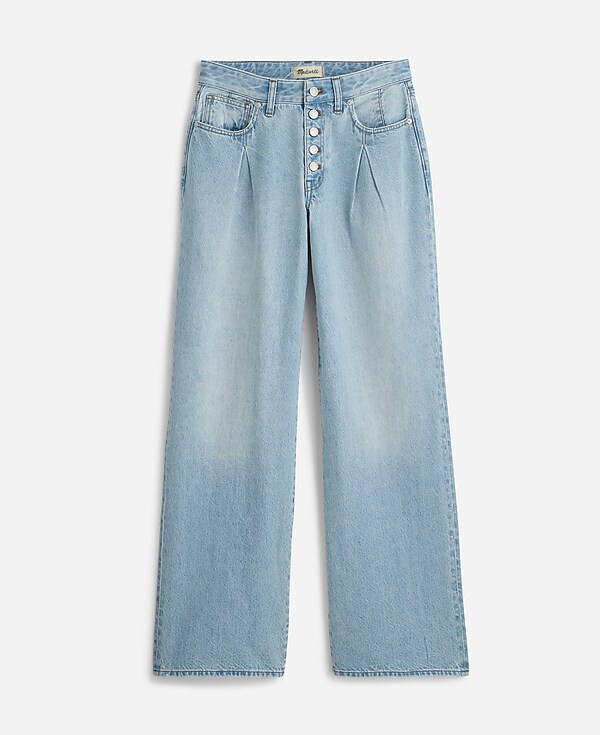 Superwide-Leg Jeans in Cather Wash: Button-Front Edition