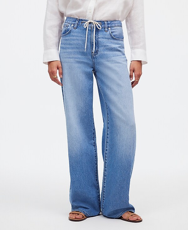 Tall Superwide-Leg Jeans in Hambley Wash: Drawstring Edition