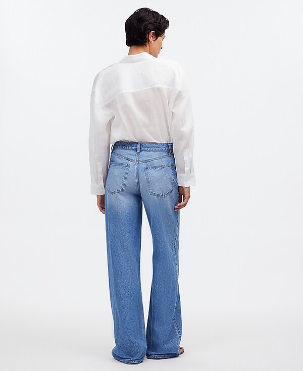 Petite Superwide-Leg Jeans in Hambley Wash: Drawstring Edition