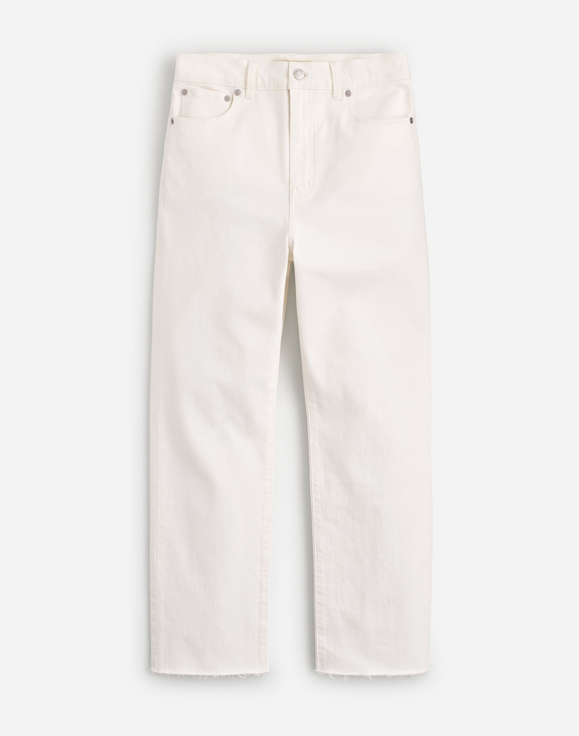 The '90s Straight Crop Jean Tile White: Raw-Hem Edition