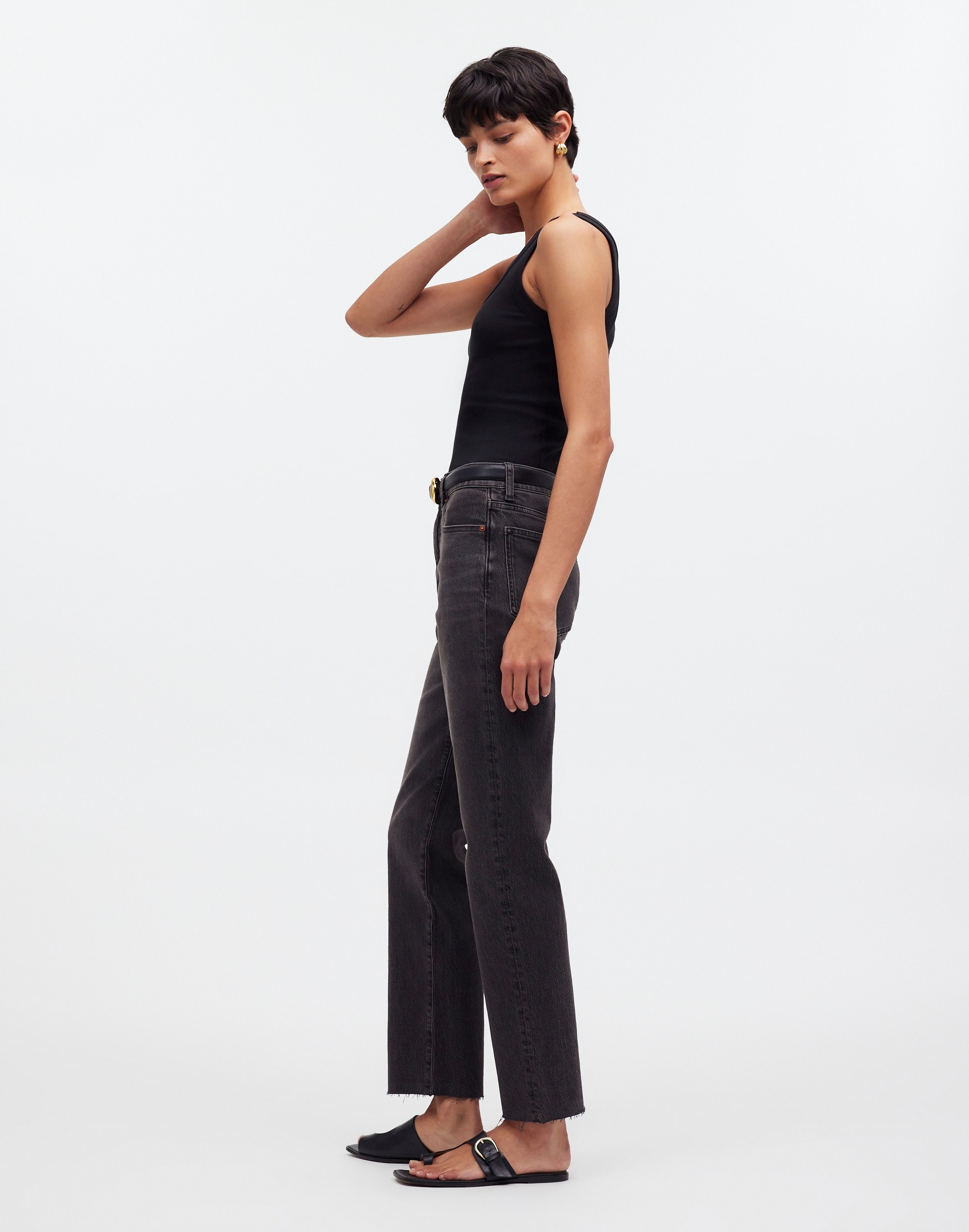 The Tall '90s Straight Crop Jean Washed Black