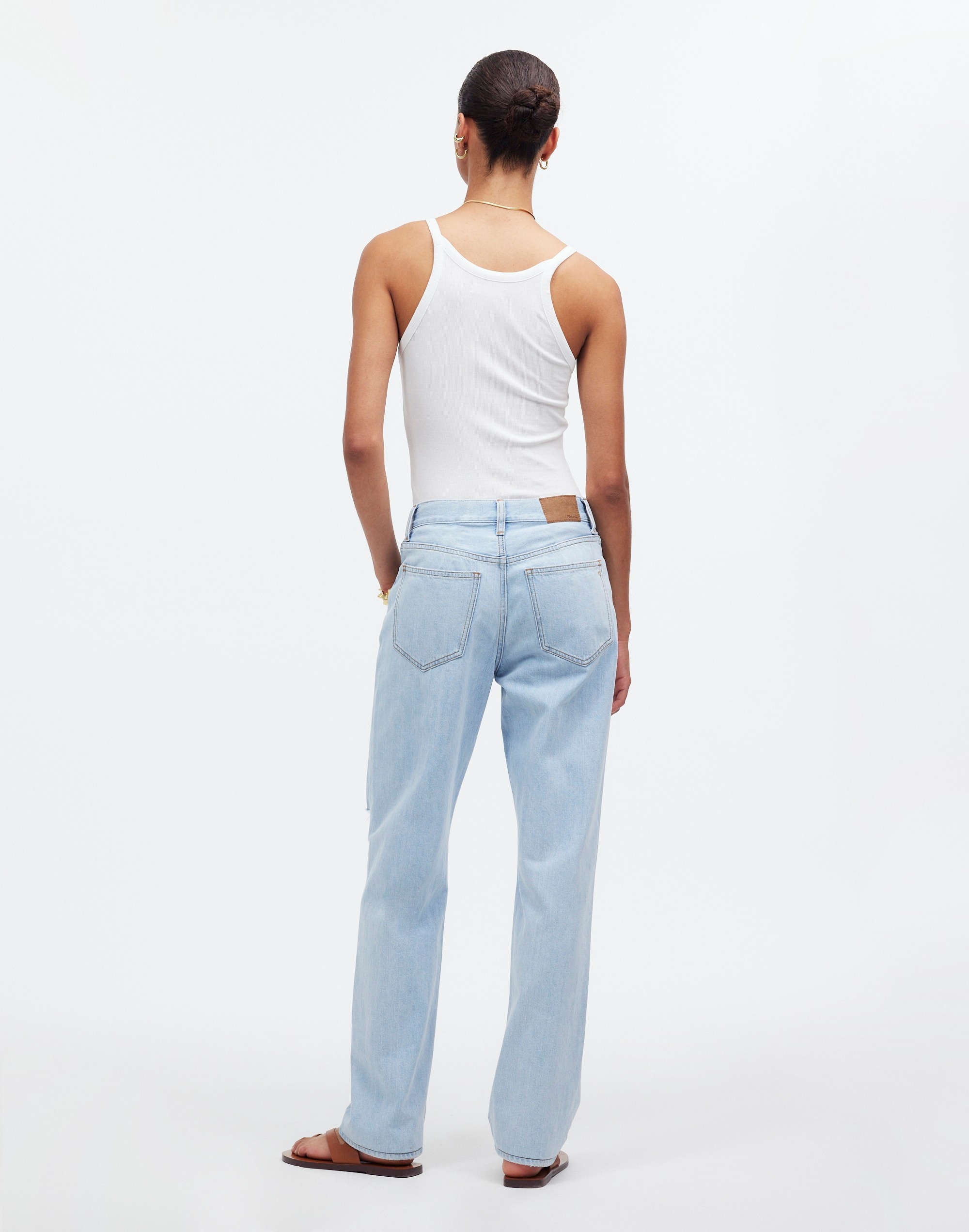 Low-Slung Straight Jeans Fitzgerald Wash: Ripped Edition