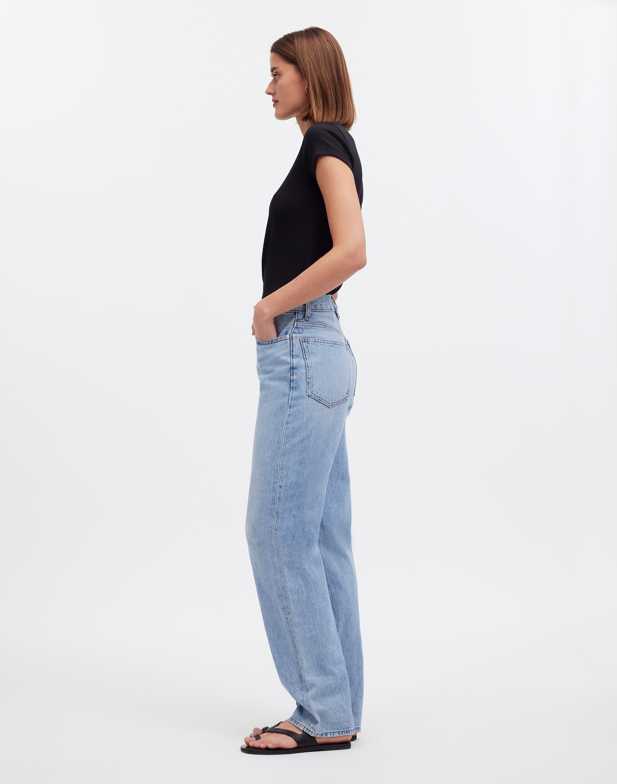 Baggy Straight Jeans Paxton Wash: Button-Front Edition