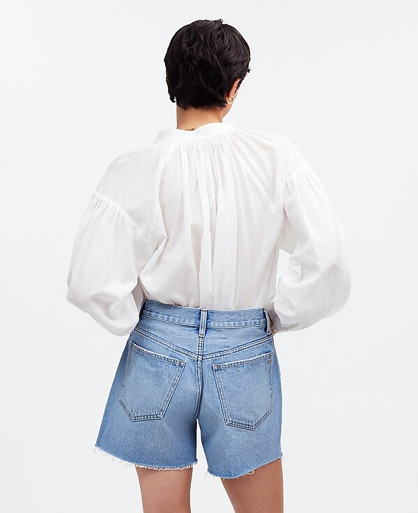 The Perfect Vintage Mid-Length Jean Short in Maplehurst Wash: Raw-Hem Edition