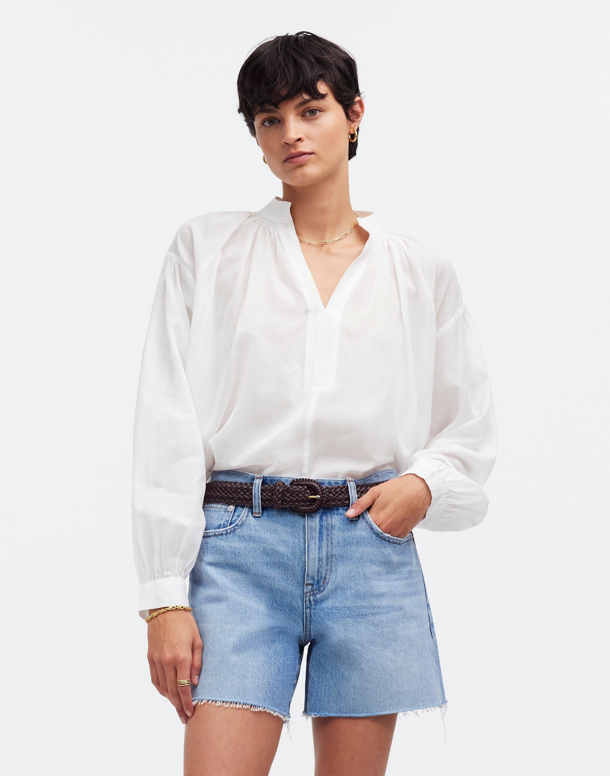 The Perfect Vintage Mid-Length Jean Short Maplehurst Wash: Raw-Hem Edition | Madewell