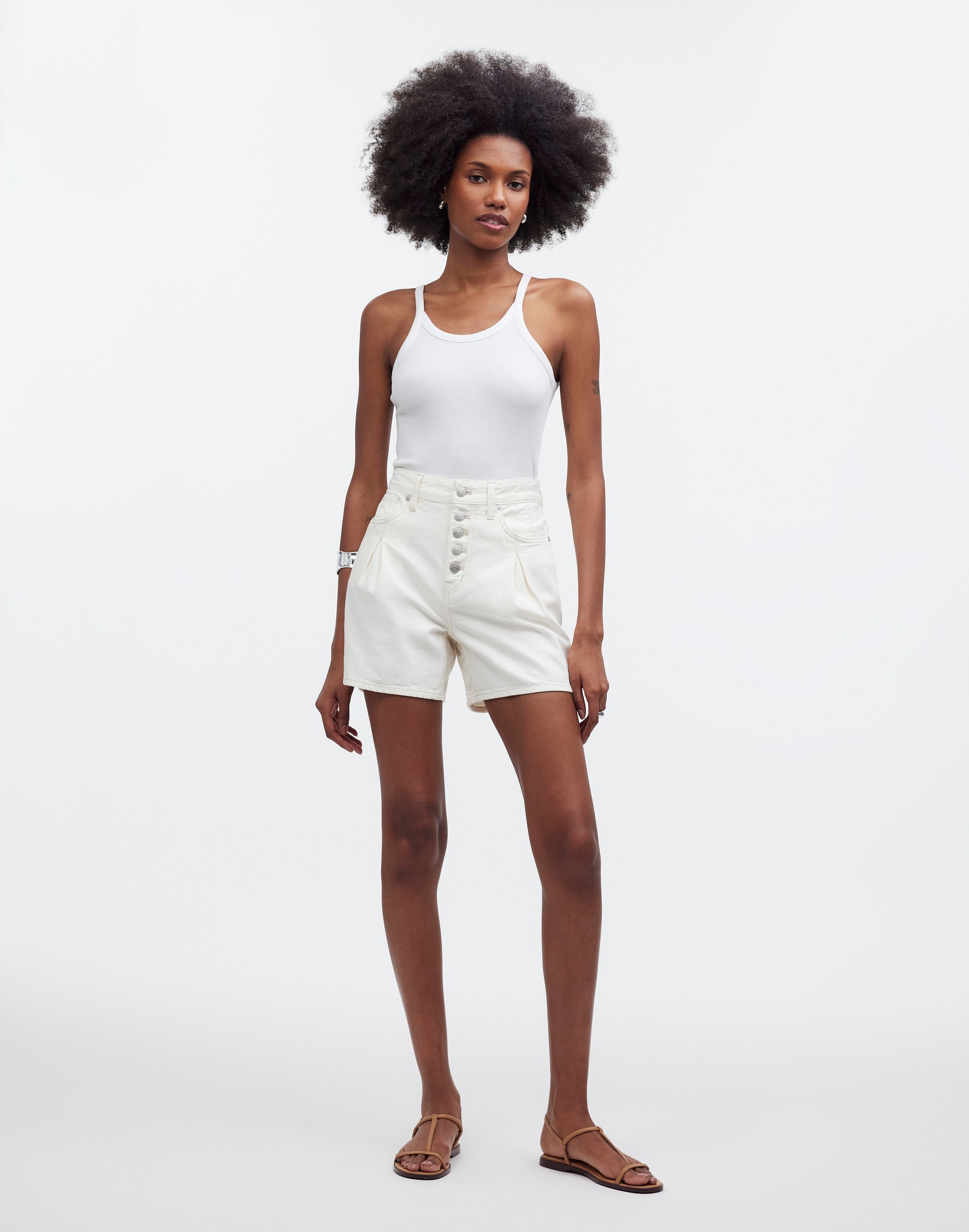 The '90s Mid-Length Jean Short Vintage Canvas: Button Front Edition | Madewell