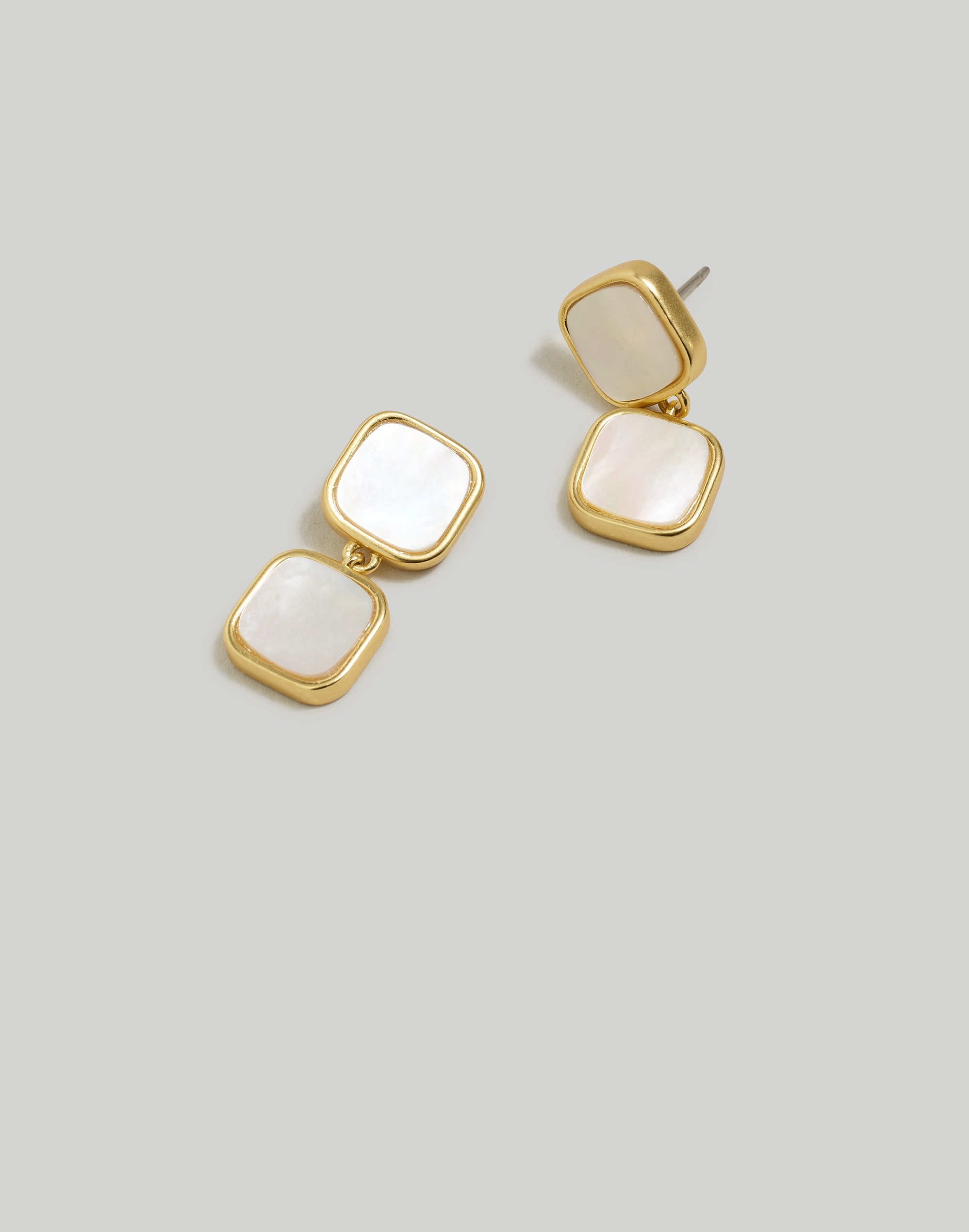 Mother-Of-Pearl Square Statement Drop Earrings