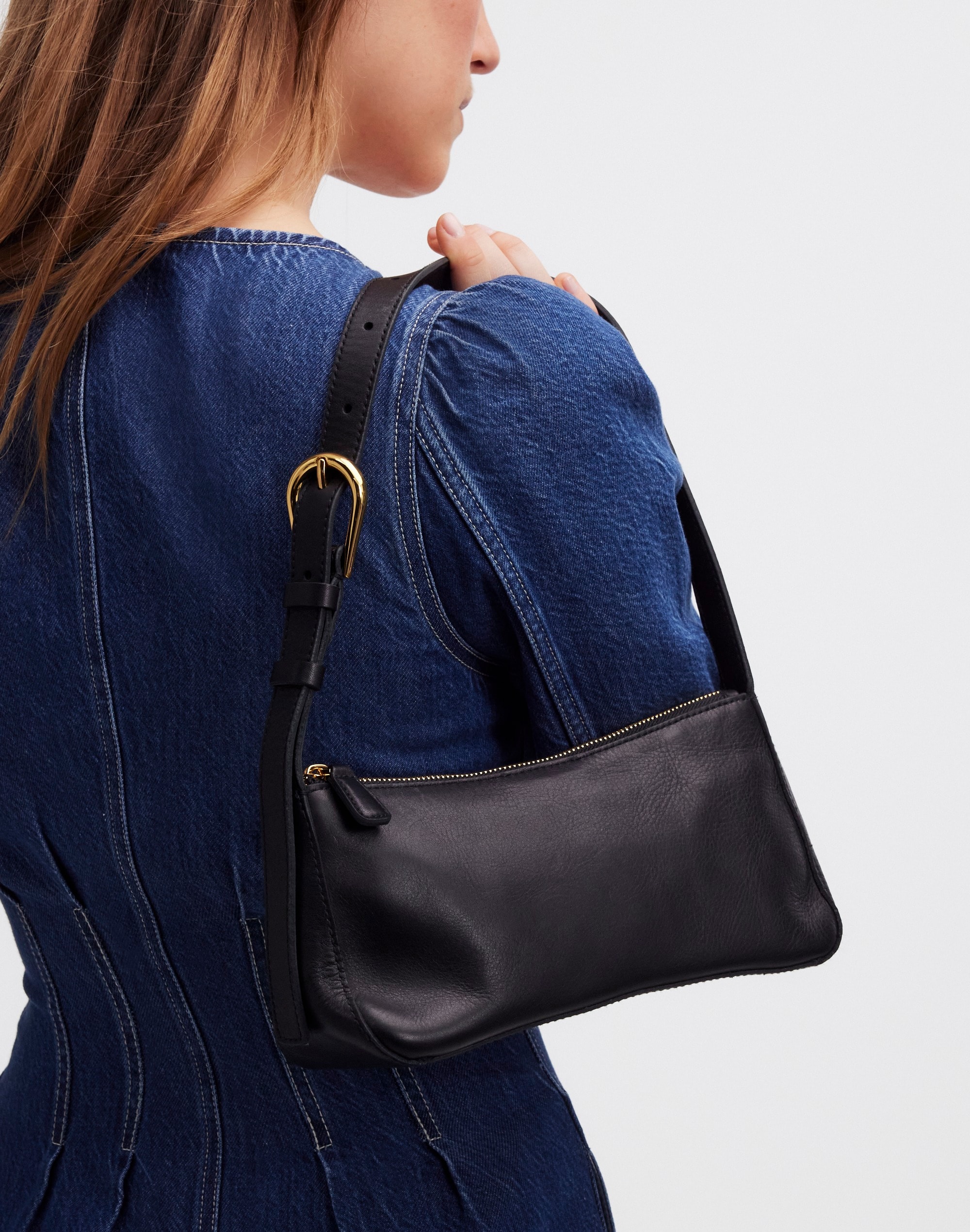 The Sculptural-Buckle Shoulder Bag | Madewell