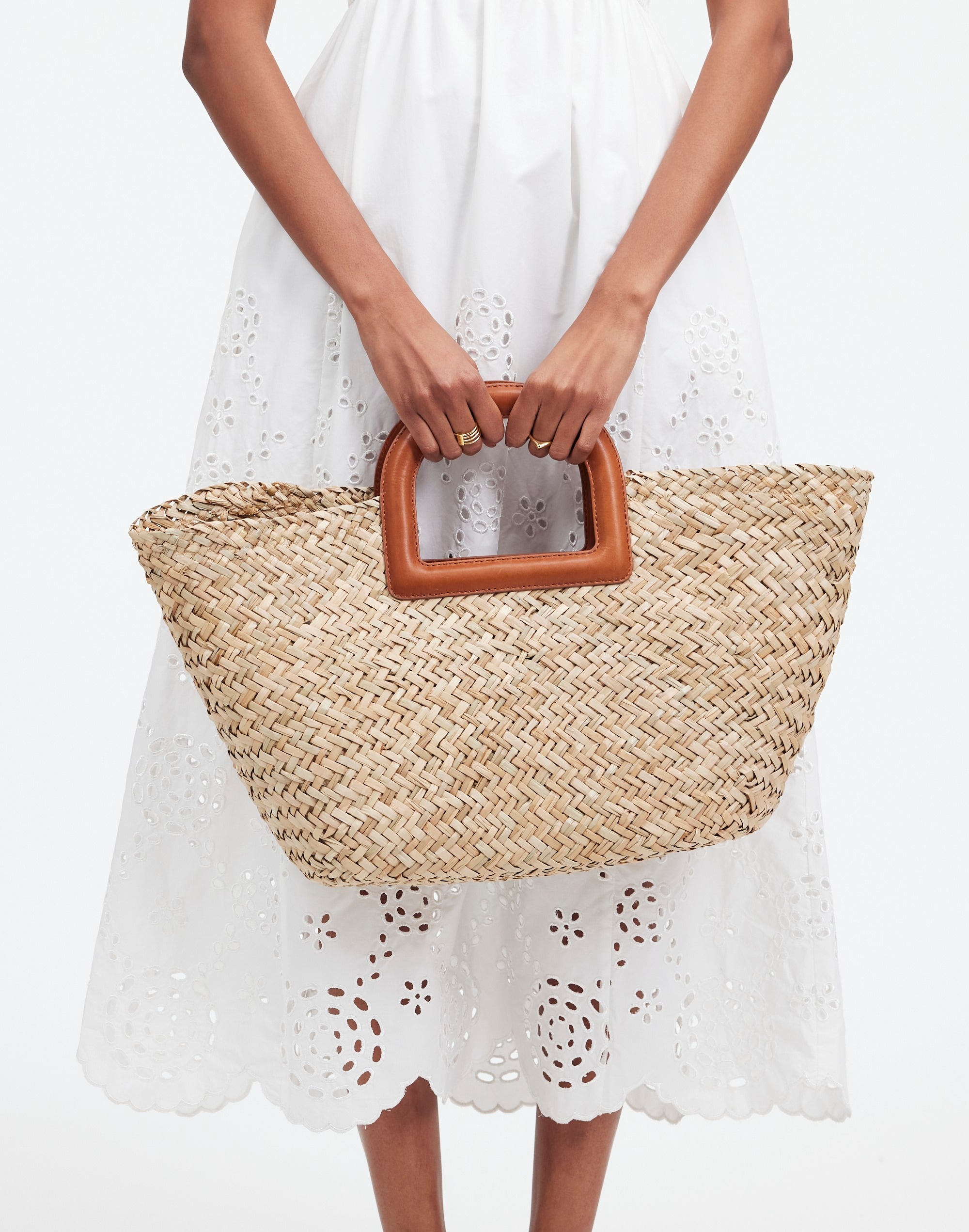 The Large Crossbody Basket Tote in Handwoven Straw | Madewell