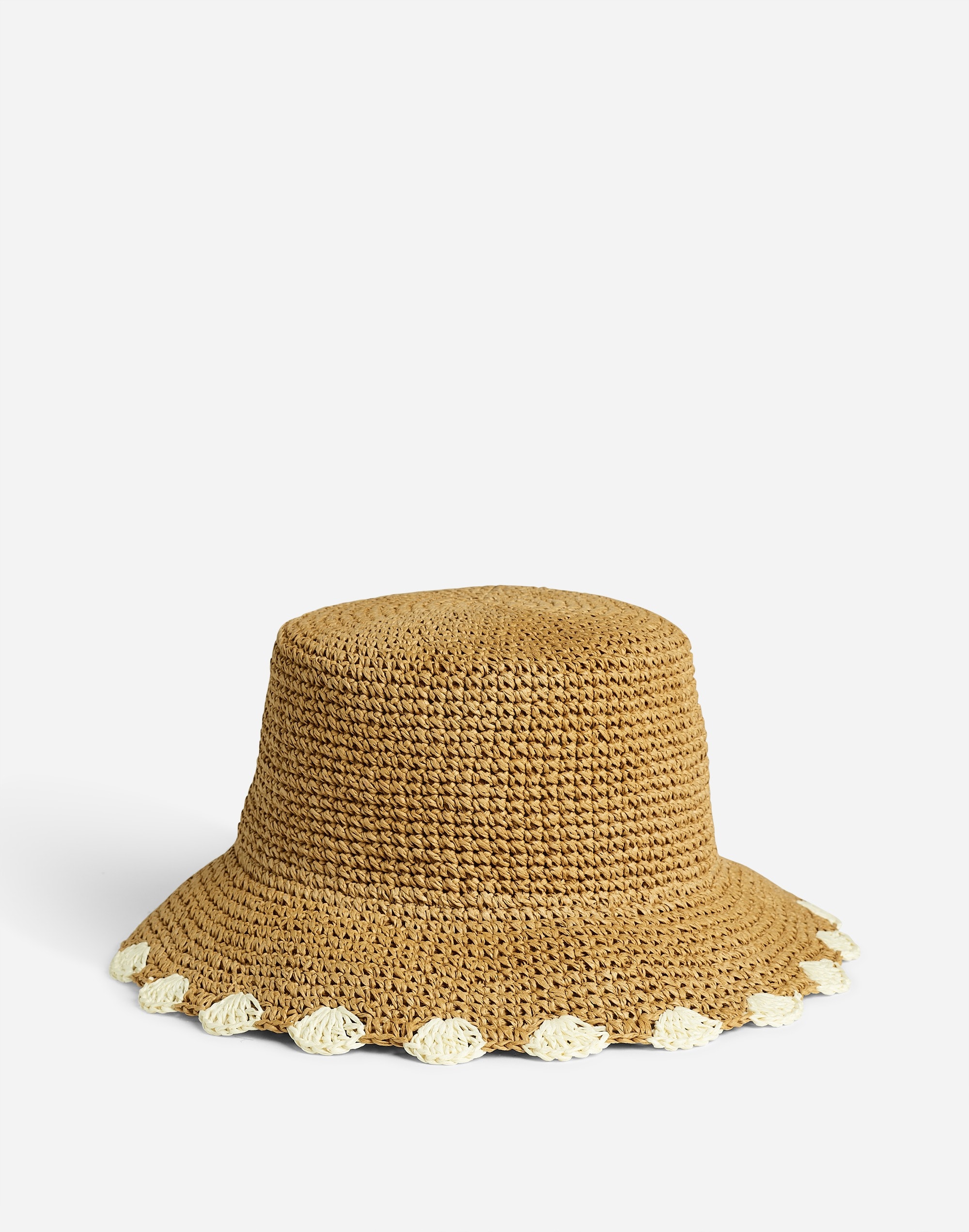 Mw Scalloped-brim Straw Hat In Desert Dune