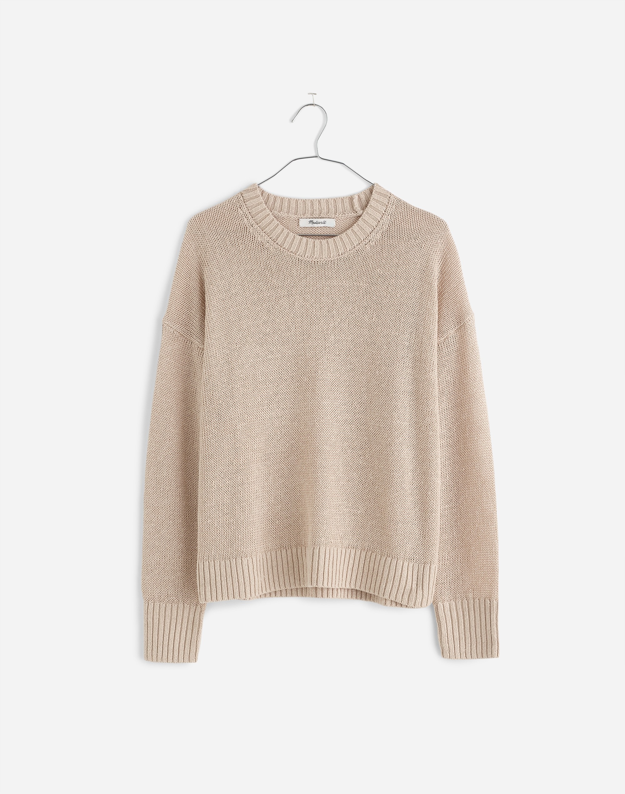 Mw Linen Drop-shoulder Sweater In Oat