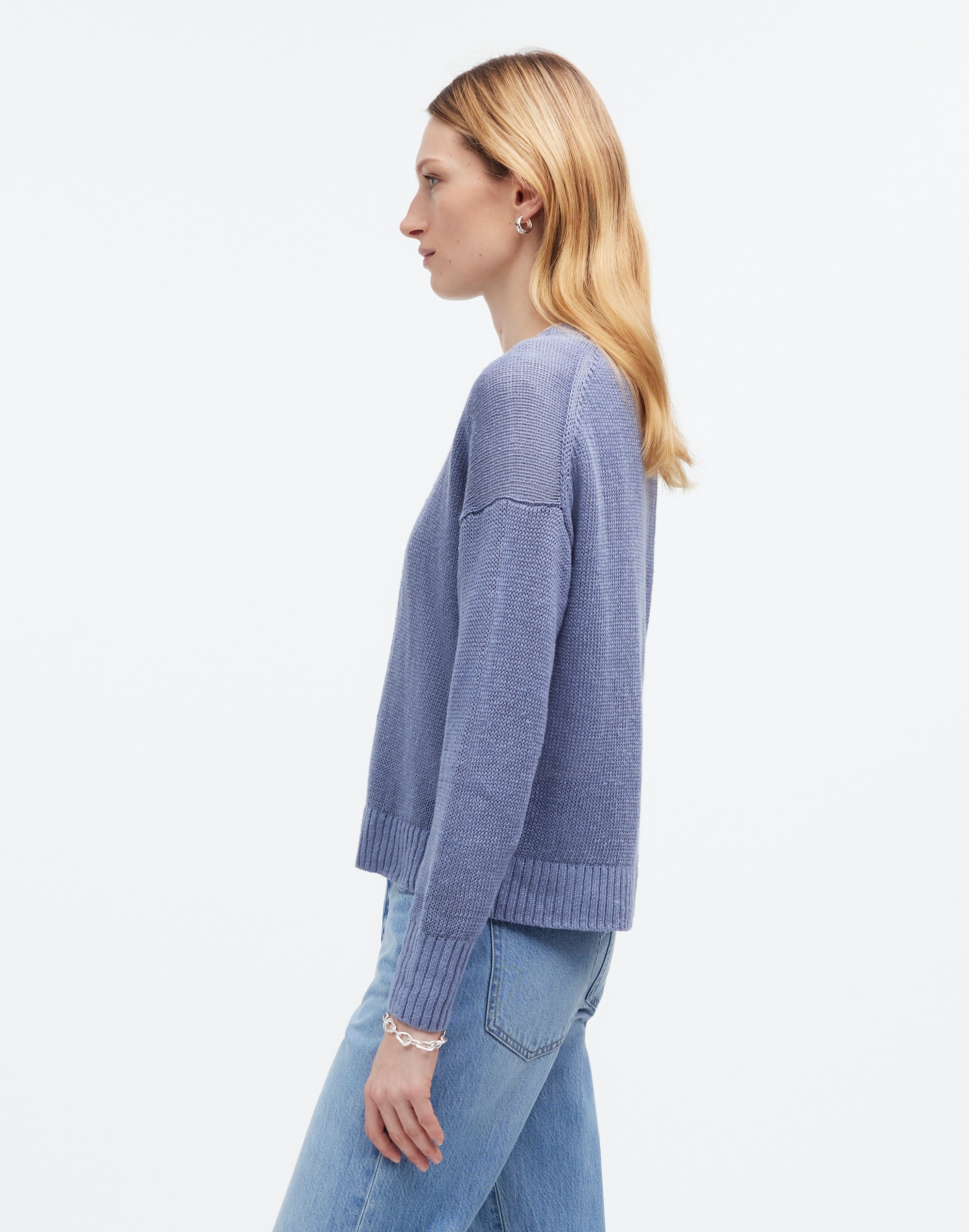 Linen Drop-Shoulder Sweater