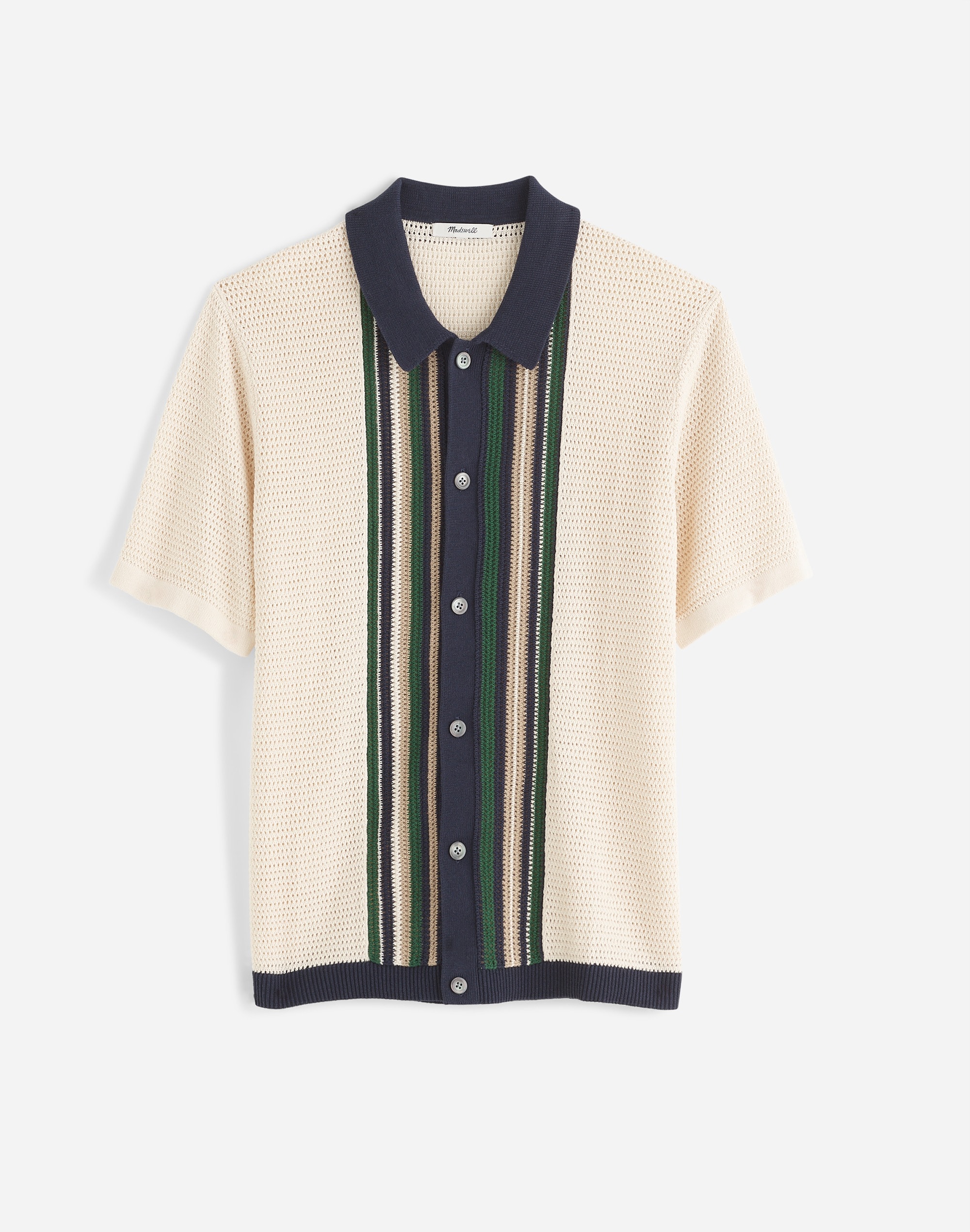 Button-Up Polo Shirt Striped Open Stitch | Madewell