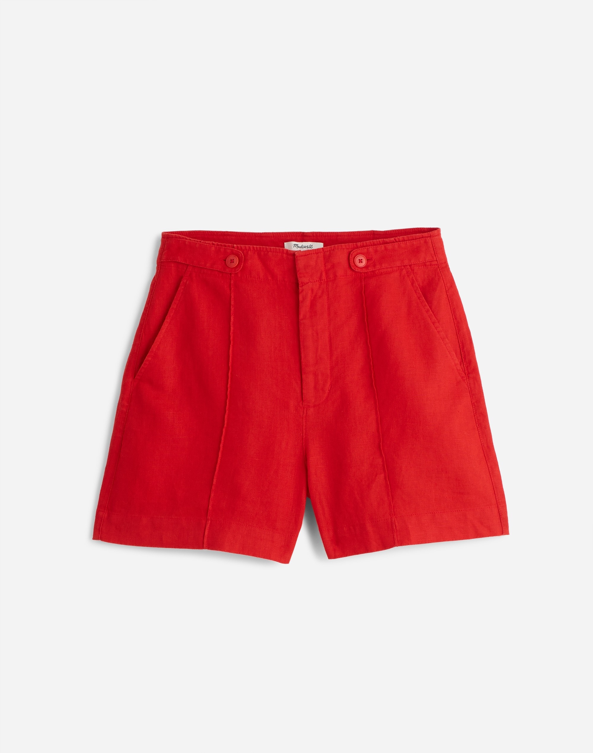 Clean Button-Tab Shorts 100% Linen