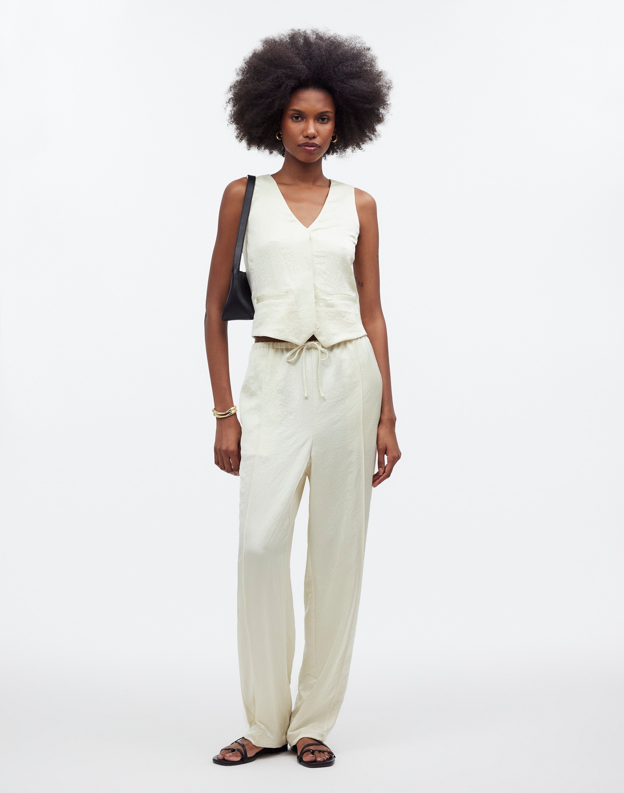 Mw Pintucked Slim Pull-on Pants In Cake Batter