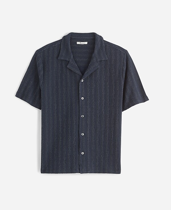 Camp-Collar Knit Polo Shirt in Stripe