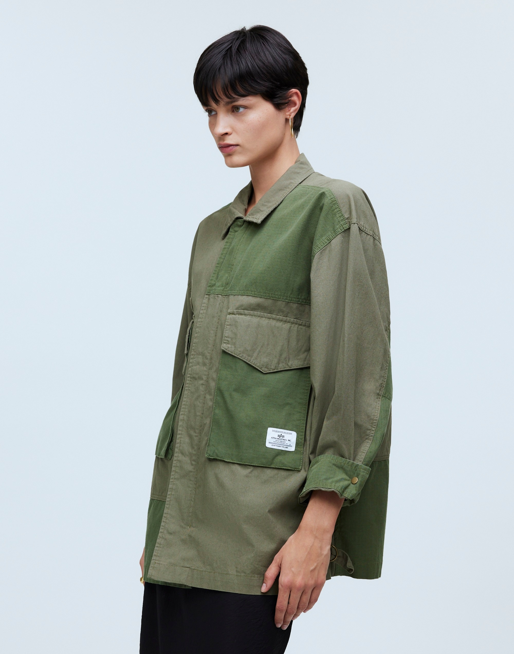 Alpha Industries Mixed-Media Shirt Jacket