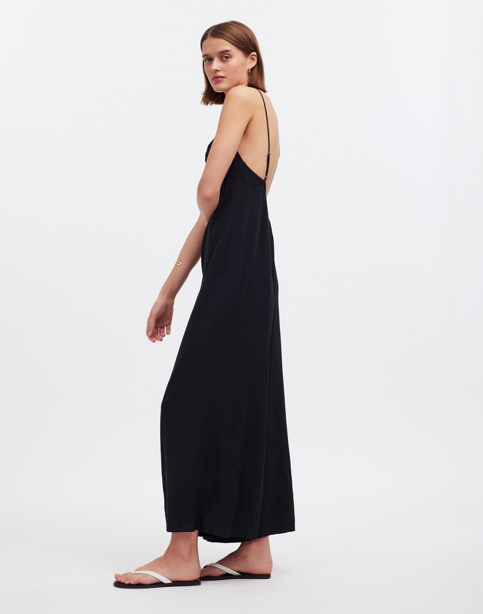 O-Ring Wide-Leg Cover-Up Jumpsuit