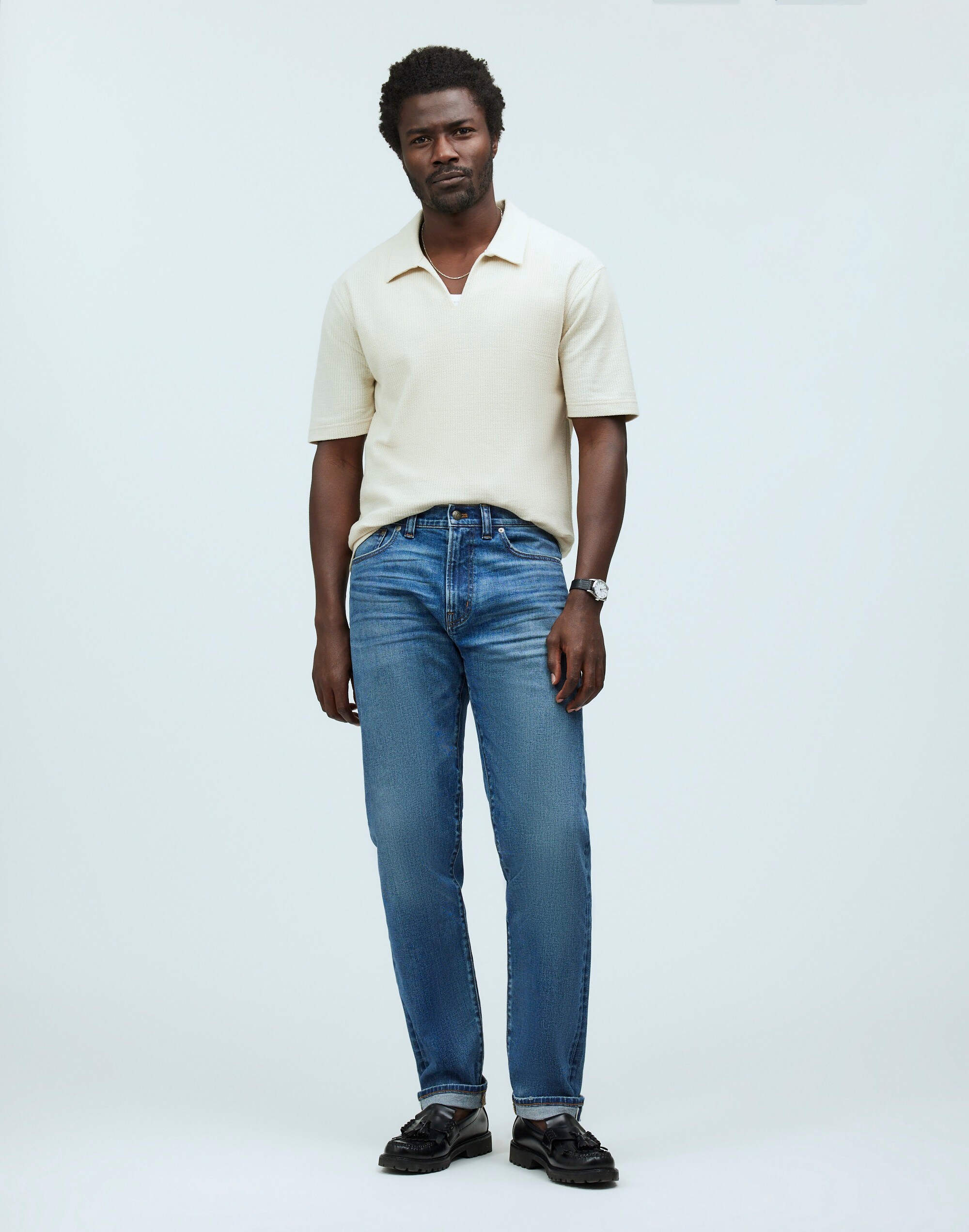 Relaxed Taper Stretch Selvedge Jeans Barrington Wash